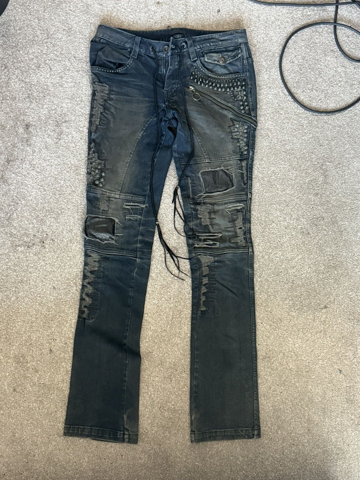 KMRii KmRii Studded Crush Denim Pants | Grailed