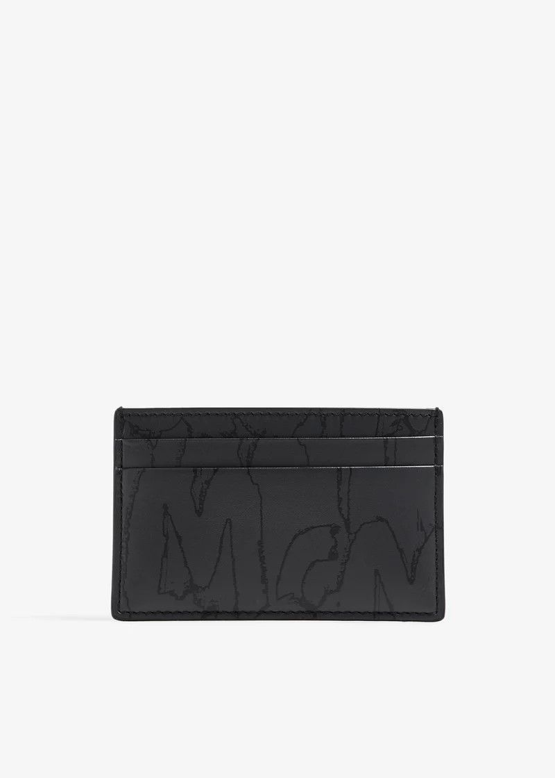 Alexander McQueen o1w1db10725 Size: OS/Graffiti Card Holder in Black Size ONE SIZE - 1 Thumbnail