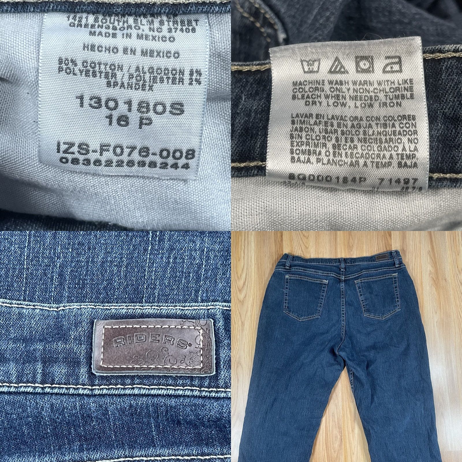 Vintage Riders Jeans Women’s 16P Relaxed Straight Leg High Rise Blue Wash Denim Pants Jeans Shirt? Size 38" / US 16 / IT 52 - 9 Thumbnail