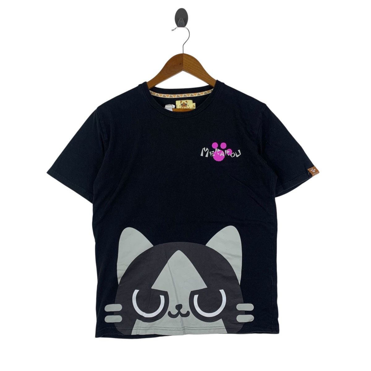 Anime AIROU MONSTER HUNTER Anime Capcom Cute Cat Black TShirt Size US L / EU 52-54 / 3 - 1 Thumbnail