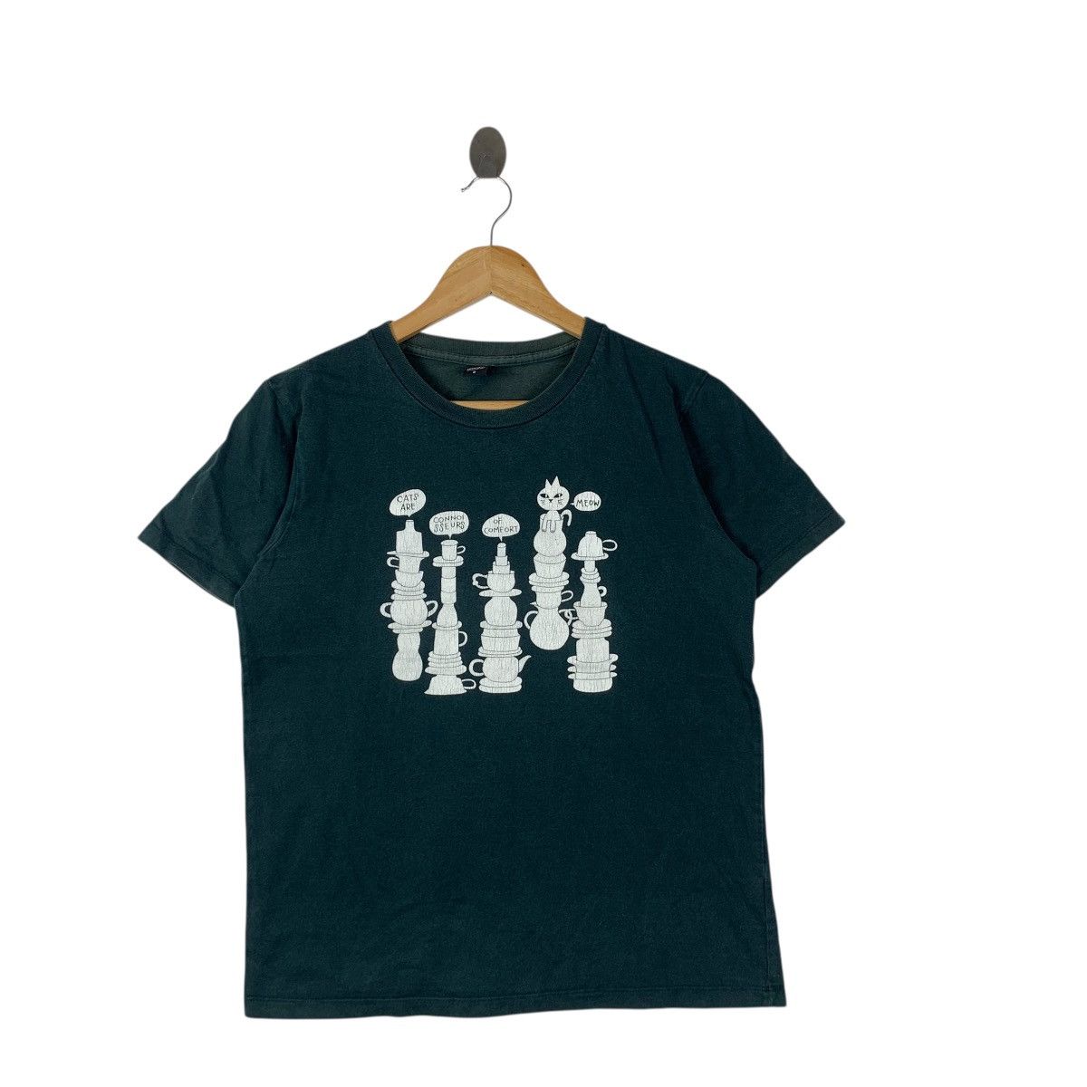 Vintage Cats Are Connoisseurs Of Comfort Cartoon Tee Shirt Top Ads Size S / US 4 / IT 40 - 3 Thumbnail