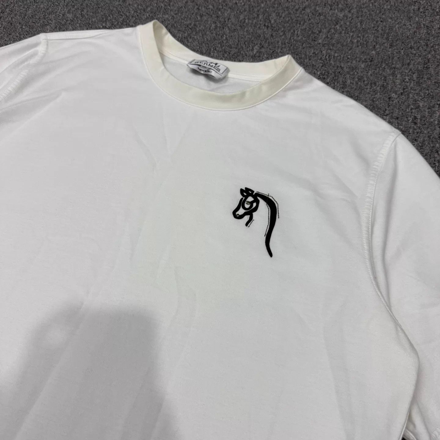 Hermes Hermes Pony Skin & Calfskin Logo Short Sleeve T-shirt XXL Size XXL / US 16-18 / IT 52-54 - 3 Thumbnail