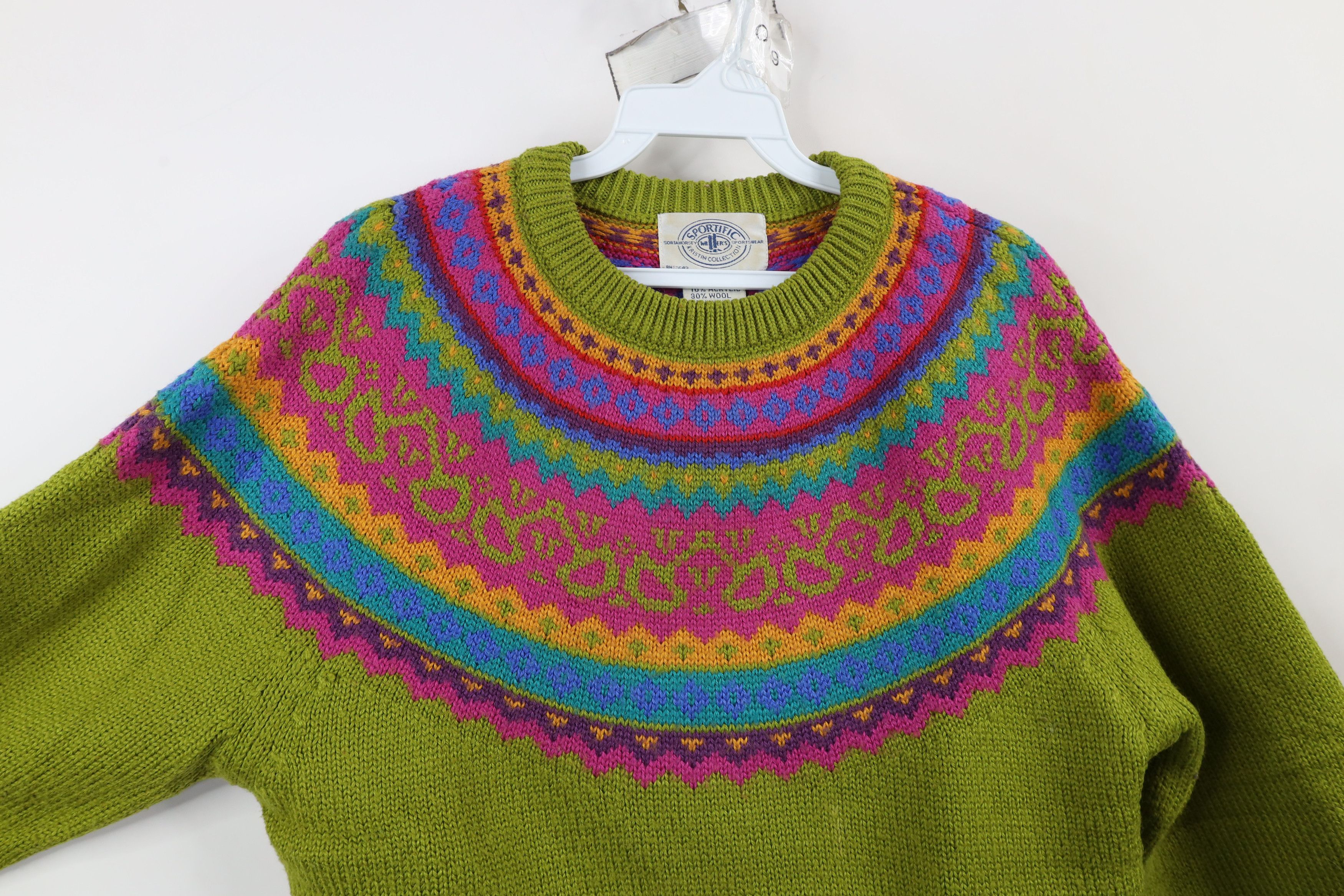 Vintage Vintage 90s Streetwear Blend Knit Rainbow Fair Isle Sweater Size S / US 4 / IT 40 - 5 Thumbnail
