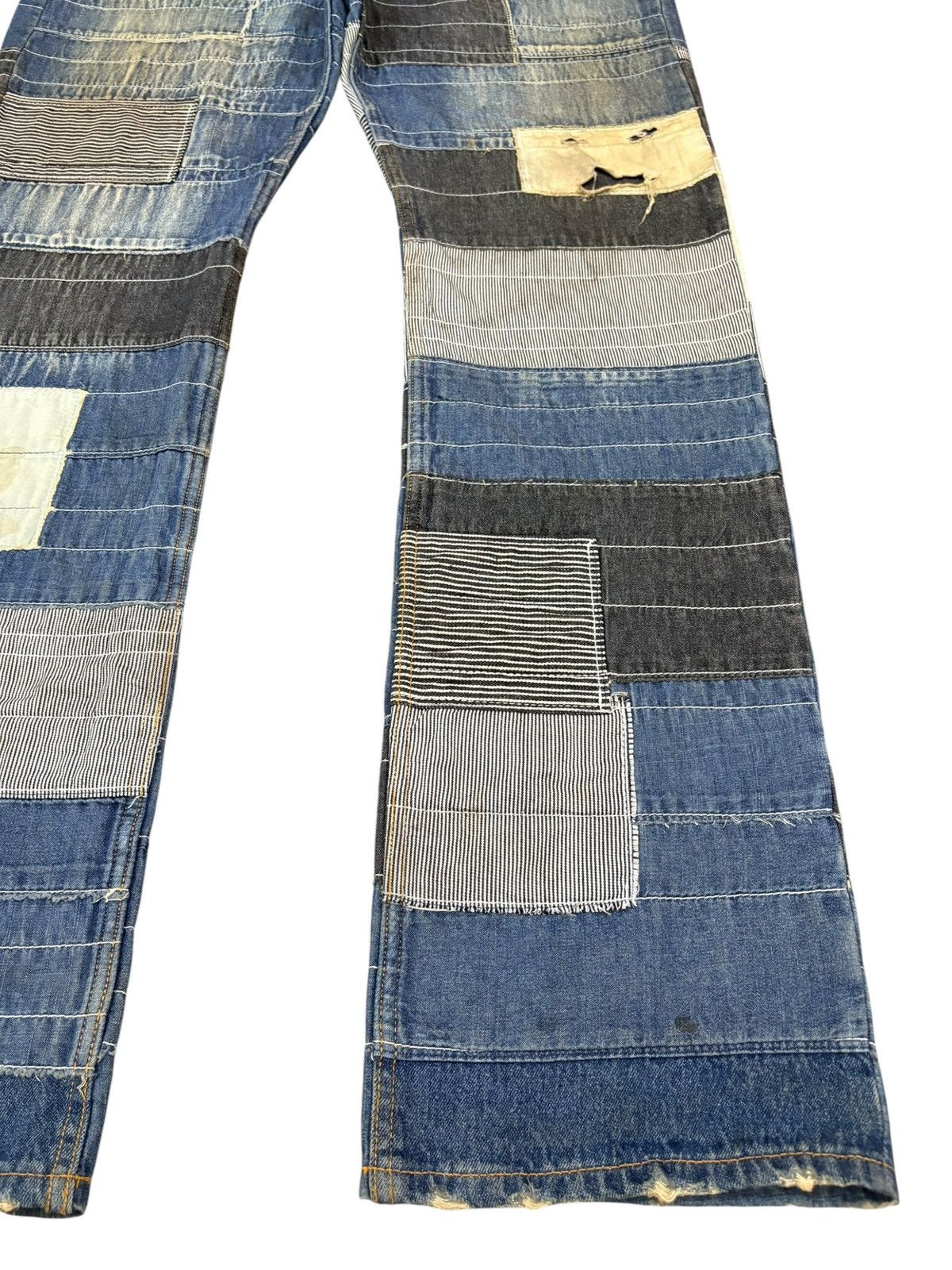 Japanese Brand Vintage Japanese Brand Patched Hagi Loose Baggy Jeans Size US 40 / EU 56 - 7 Thumbnail
