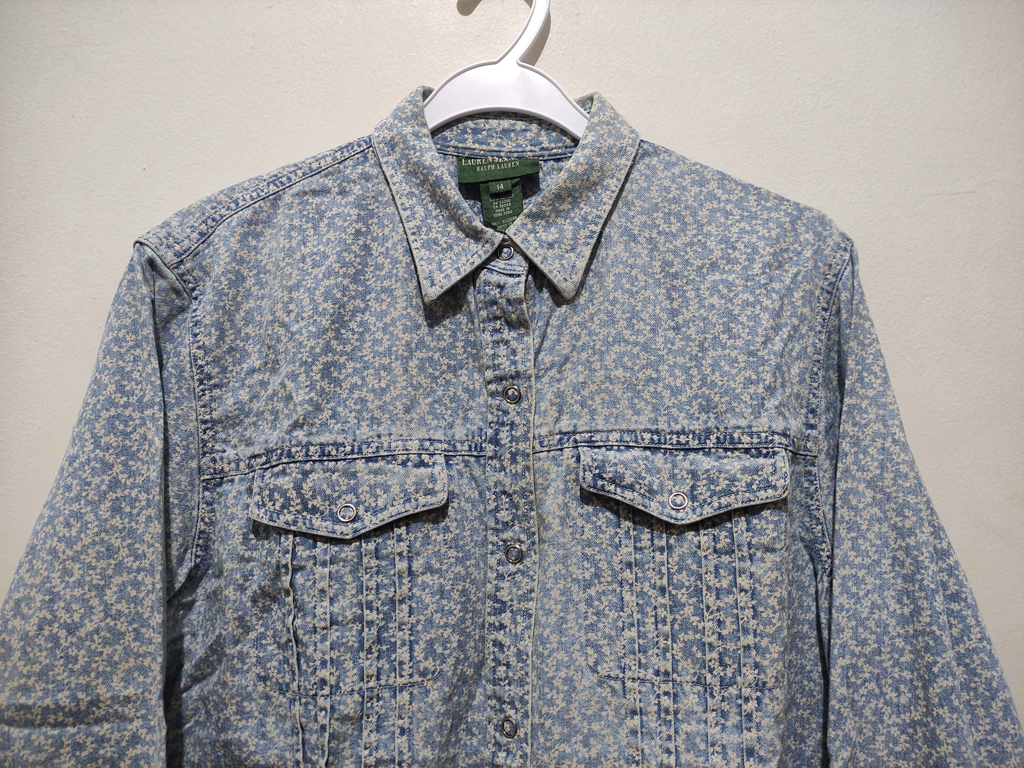 Ralph Lauren Y2k Ralph Lauren Blue Floral Denim Western Shirt Size S / US 4 / IT 40 - 3 Thumbnail