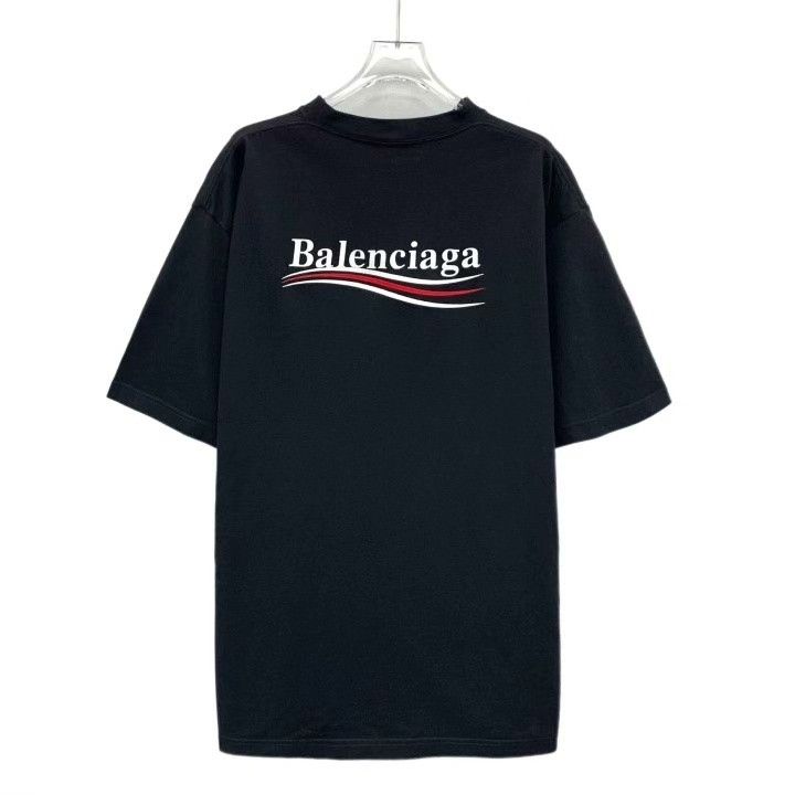 Balenciaga Balenciaga 2024 Black Logo Embroidered Cotton T-Shirt Size US M / EU 48-50 / 2 - 2 Thumbnail
