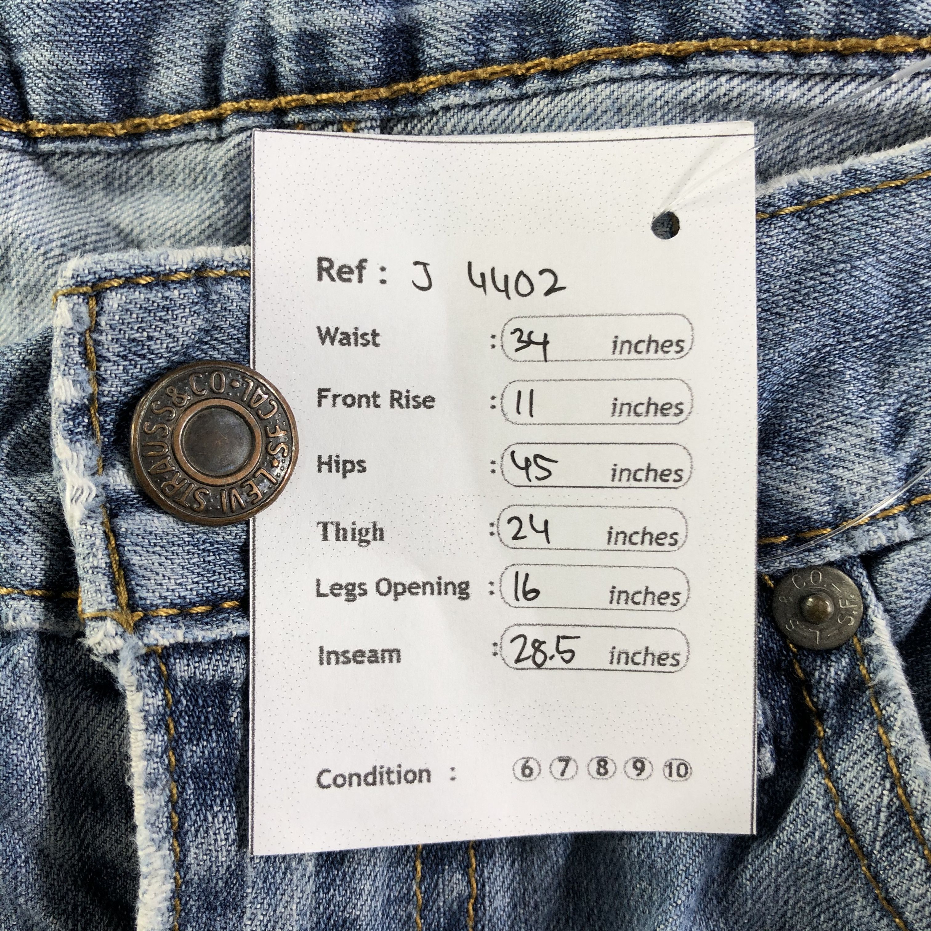 Levi's Vintage Blue Wash Levis 505 Jeans-J4402 Size US 34 / EU 50 - 11 Thumbnail