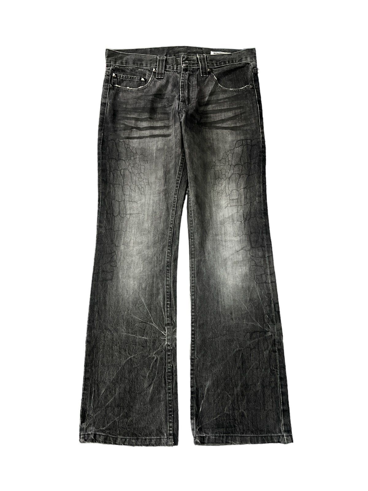 If Six Was Nine × Japanese Brand FLARED💥SEMANTIC DESING ART DISTRESSED DENIM PANT Size US 31 - 1 Thumbnail