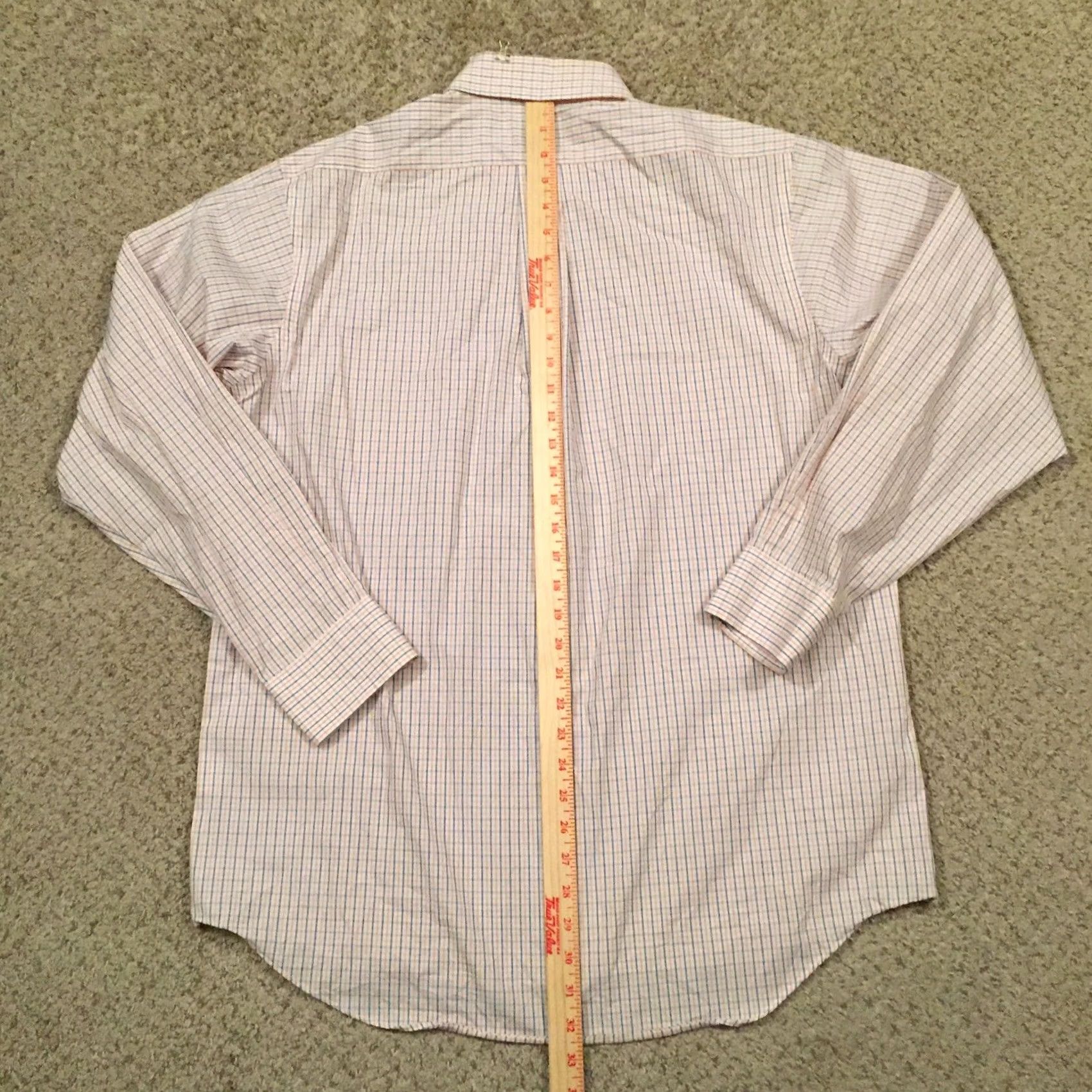 Vintage GH Bass Shirt Mens Large Orange Blue Plaid Long Sleeve Button Up - Size US L / EU 52-54 / 3 - 6 Thumbnail
