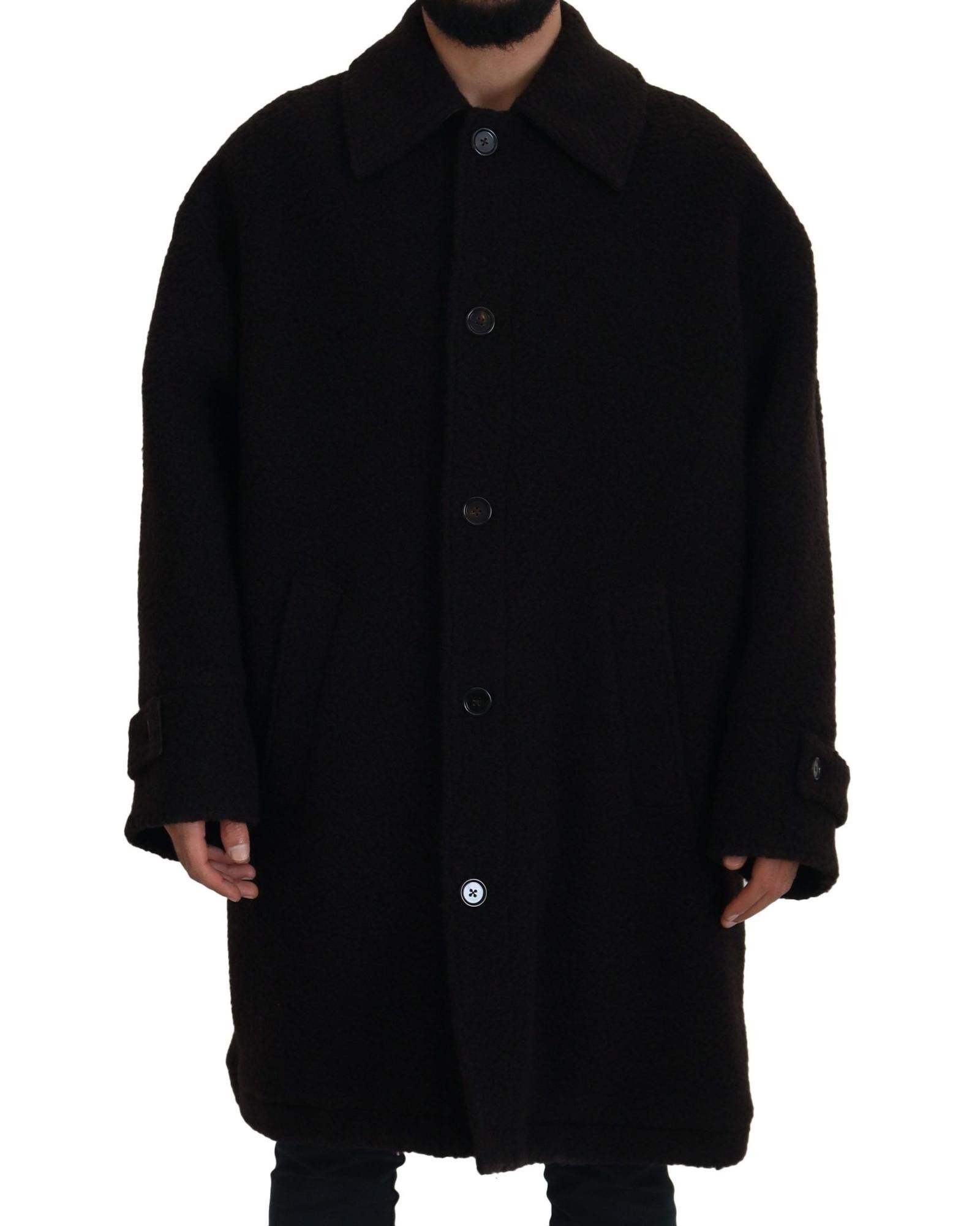 image of Dolce Gabbana Stunning Button Down Trench Coat Jacket in Black, Men's (Size XL)