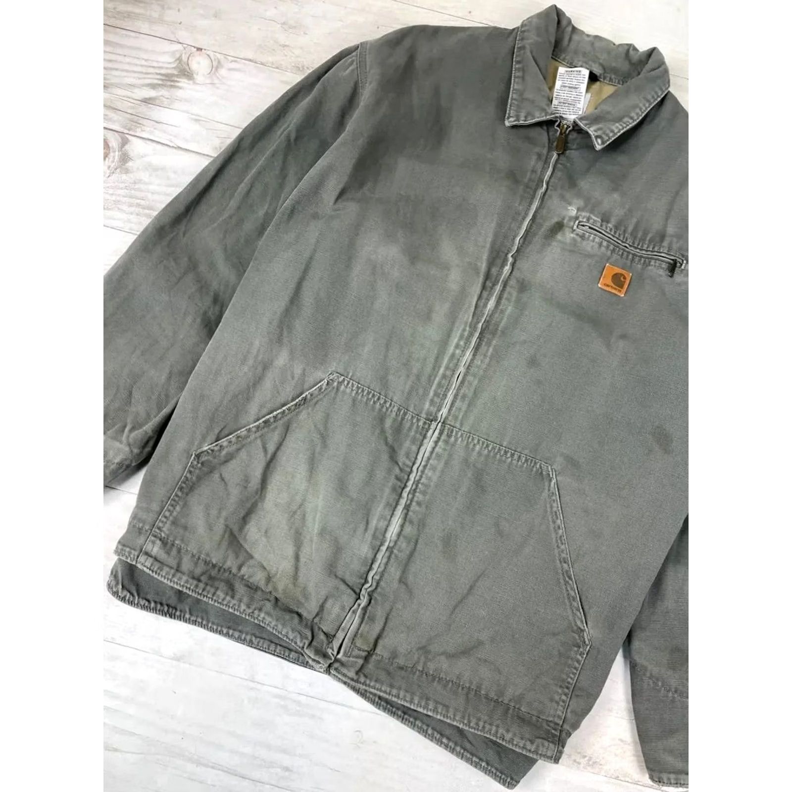 Carhartt VINTAGE Carhartt Detroit Work Jacket 90s Mens XL Gray Canvas Bomber Jacket Size US XL / EU 56 / 4 - 5 Thumbnail