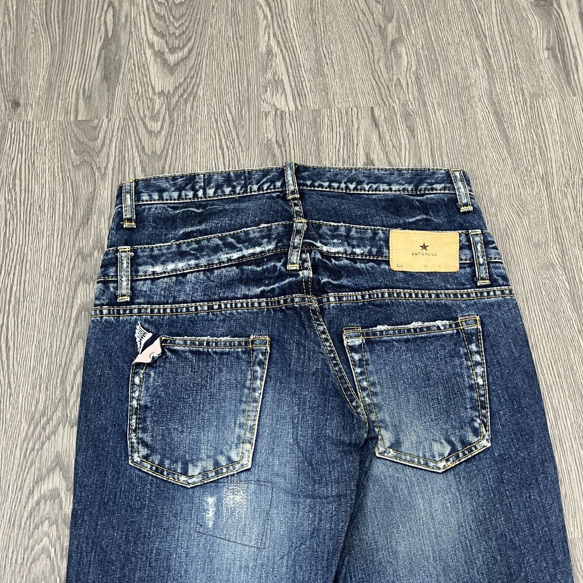 Japanese Brand Antgauge - Double Waist Distressed Patchwork Denim Ifaix Lgb Size US 27 - 13 Thumbnail