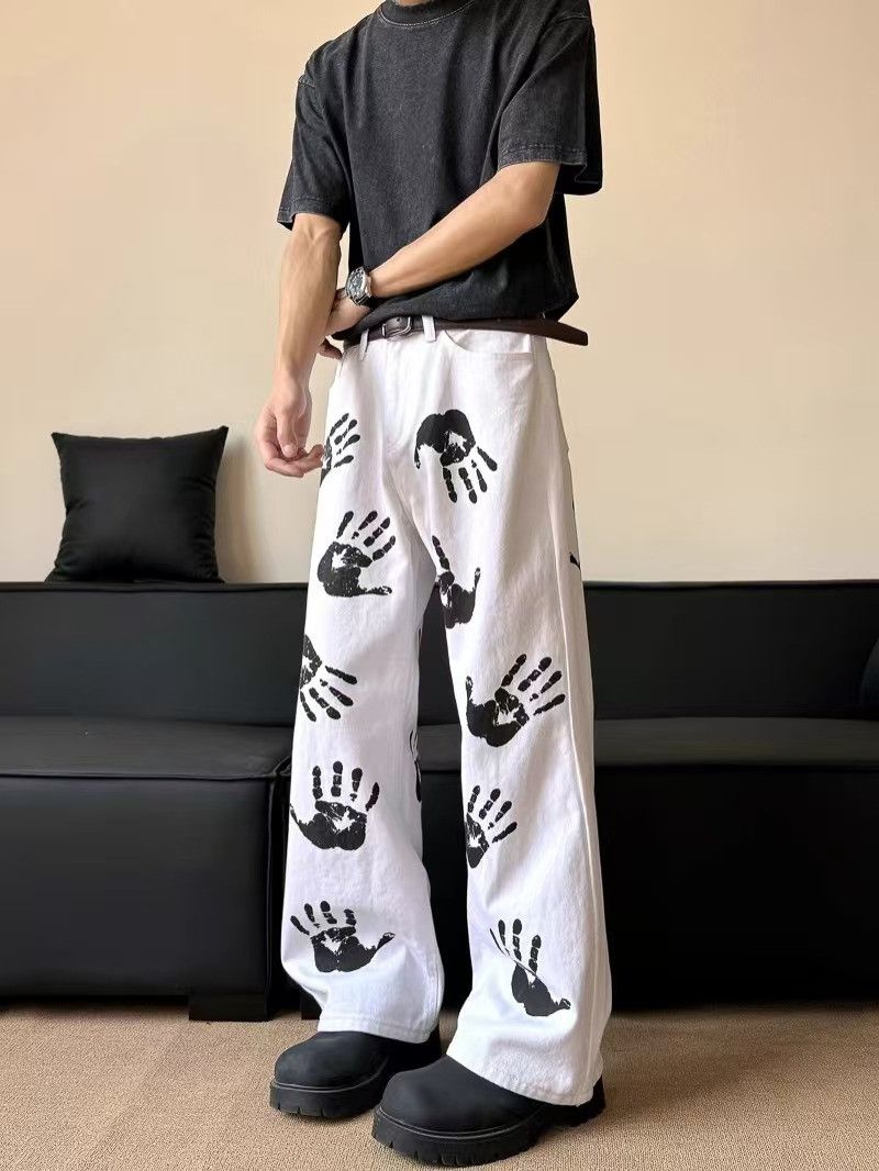 Japanese Brand × Jean Street hip-hop palm print baggy jeans Size US 30 / EU 46 - 3 Thumbnail