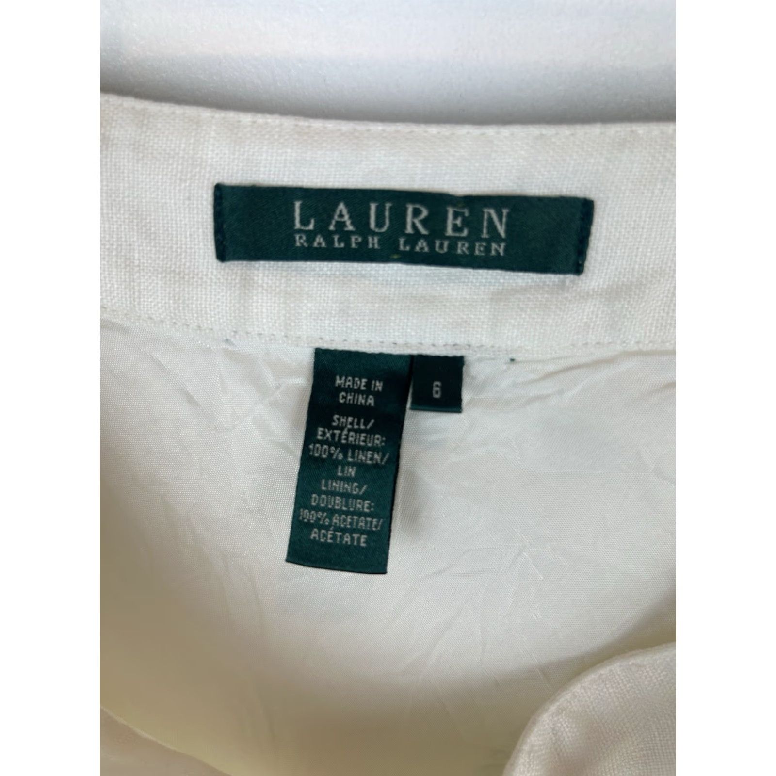 Ralph Lauren Ralph Lauren Skirt Women 6 Belted Linen Midi White A-Line Lined Belted Vintage No Size 28" / US 6 / IT 42 - 4 Thumbnail