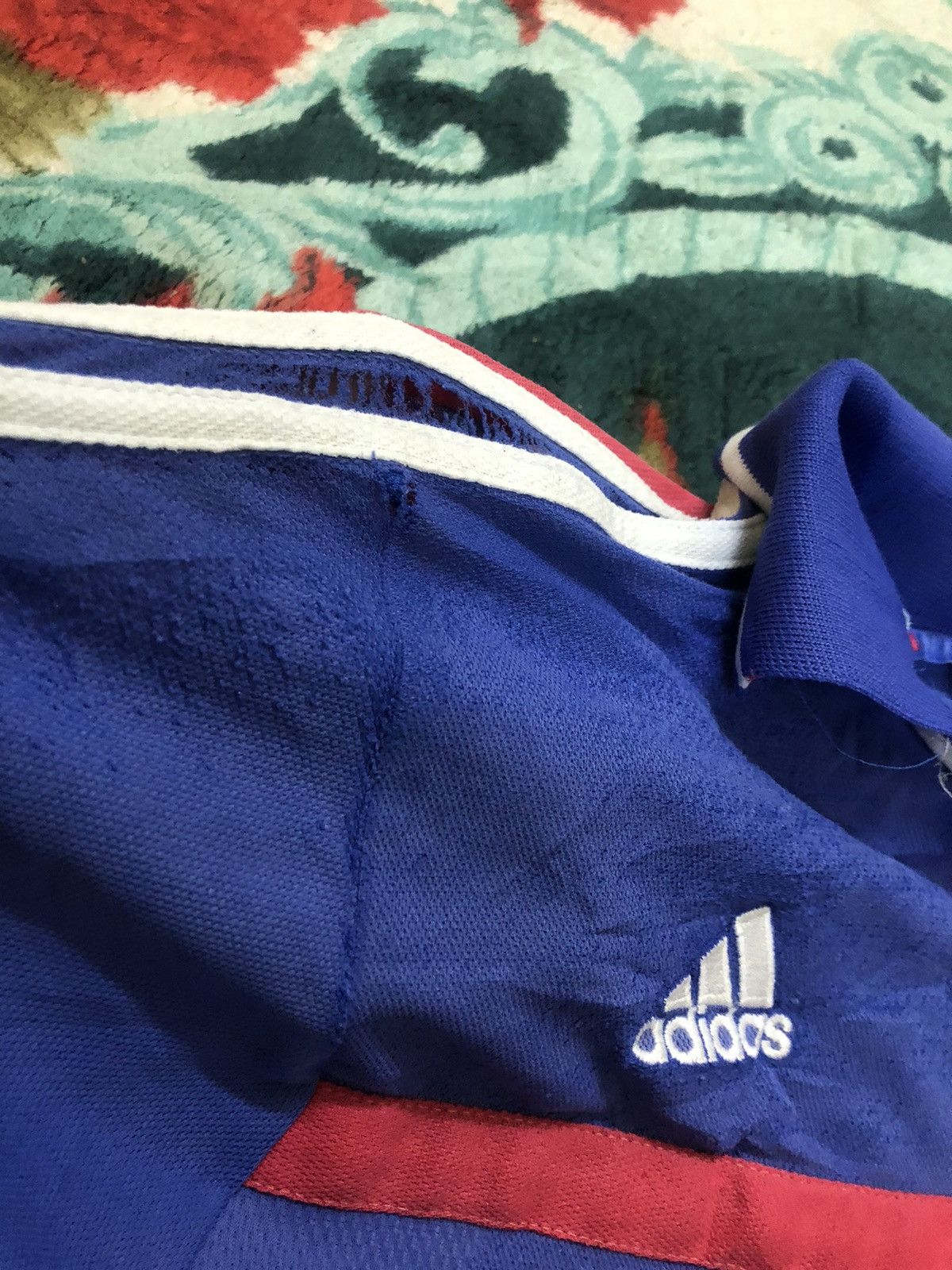 Adidas HOME FRANCE JERSEY ZIDANE NO 10 SIZE L 1999-2002 Size US L / EU 52-54 / 3 - 9 Thumbnail