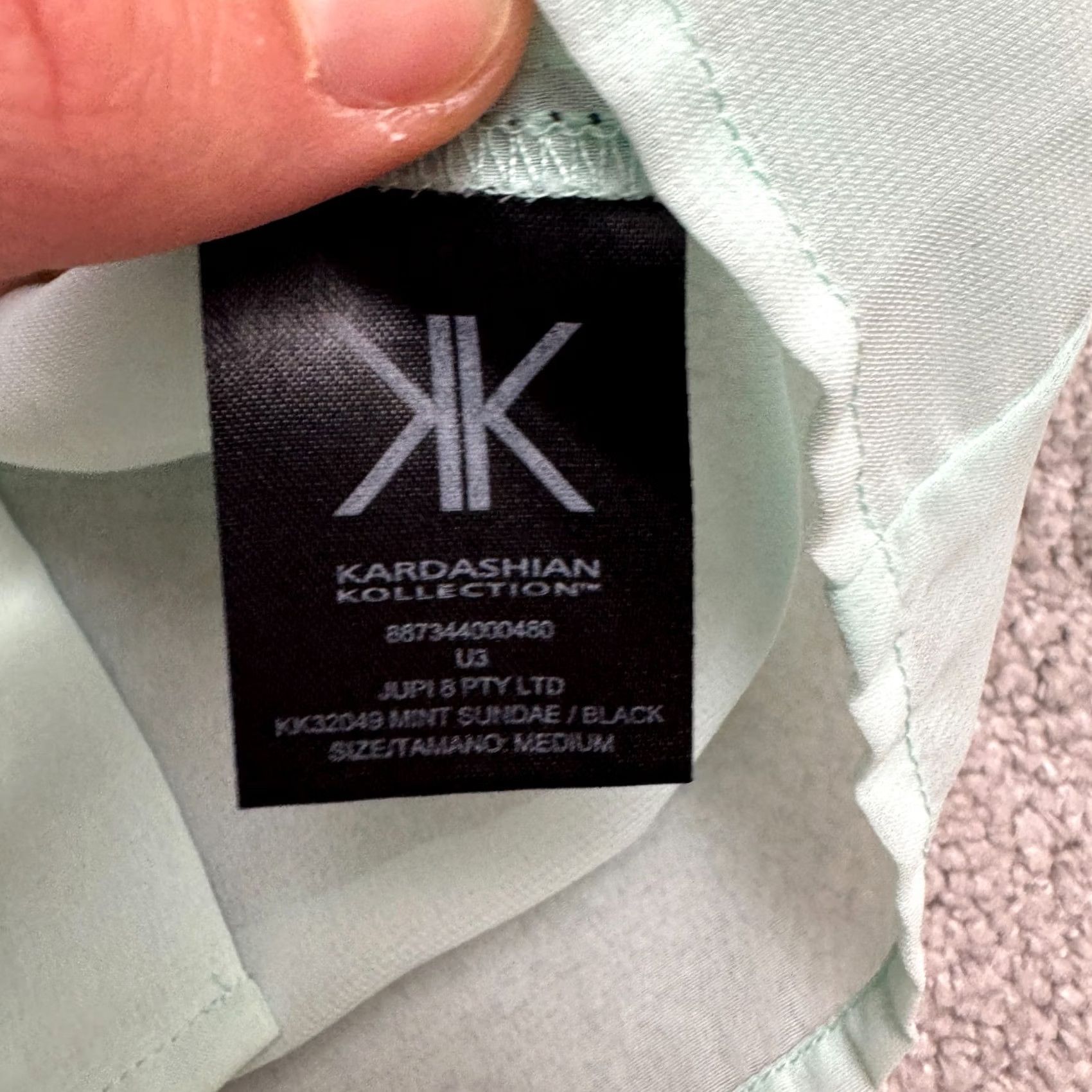 Vintage Kardashian Kollection Shirt Dress Womens Medium Sheer Mint Black Size M / US 6-8 / IT 42-44 - 5 Thumbnail
