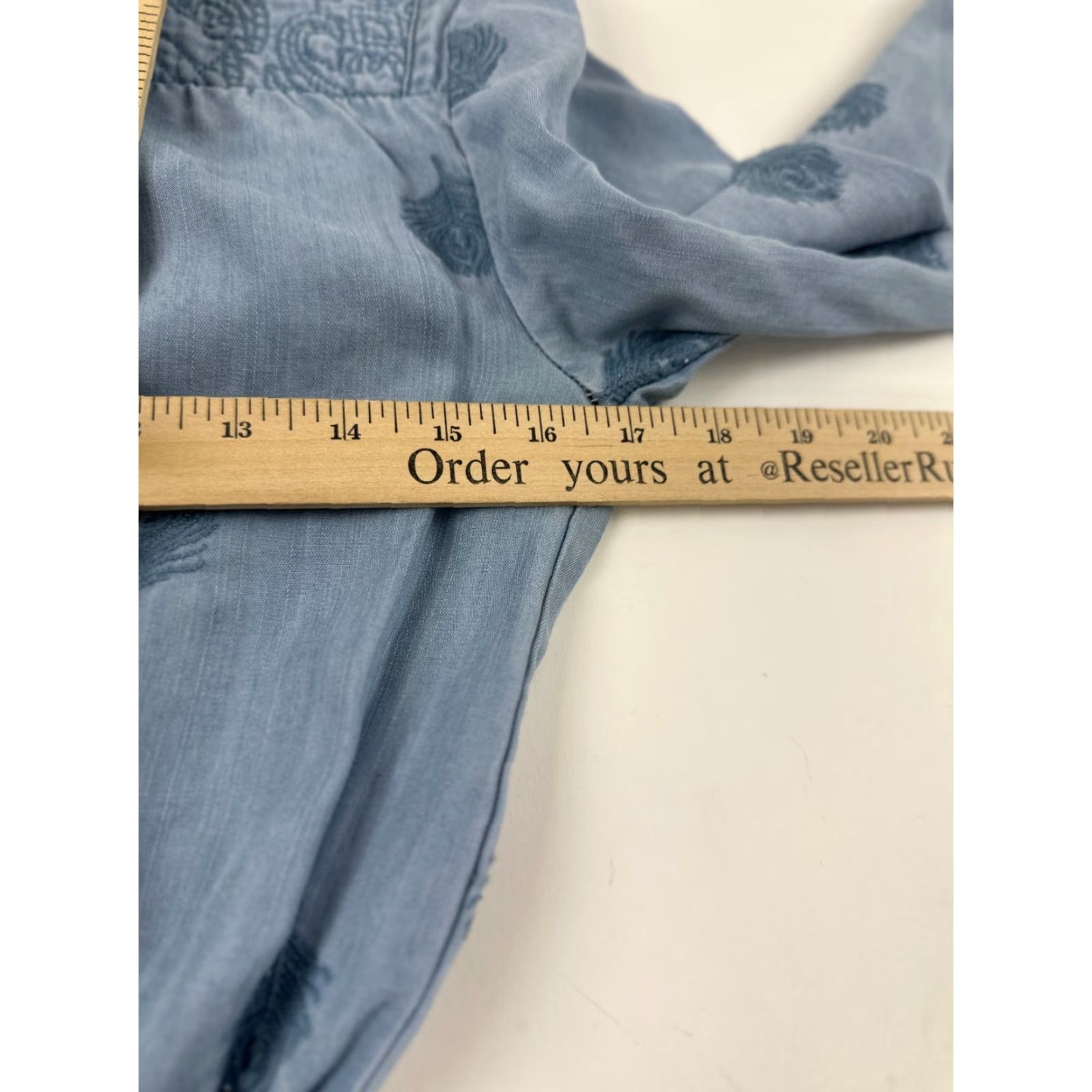 Vintage Holding Horses Shift Dress Womens Small Blue Chambray 3/4 Sleeve Embroidered Tie Waist Casual Size S / US 4 / IT 40 - 7 Thumbnail
