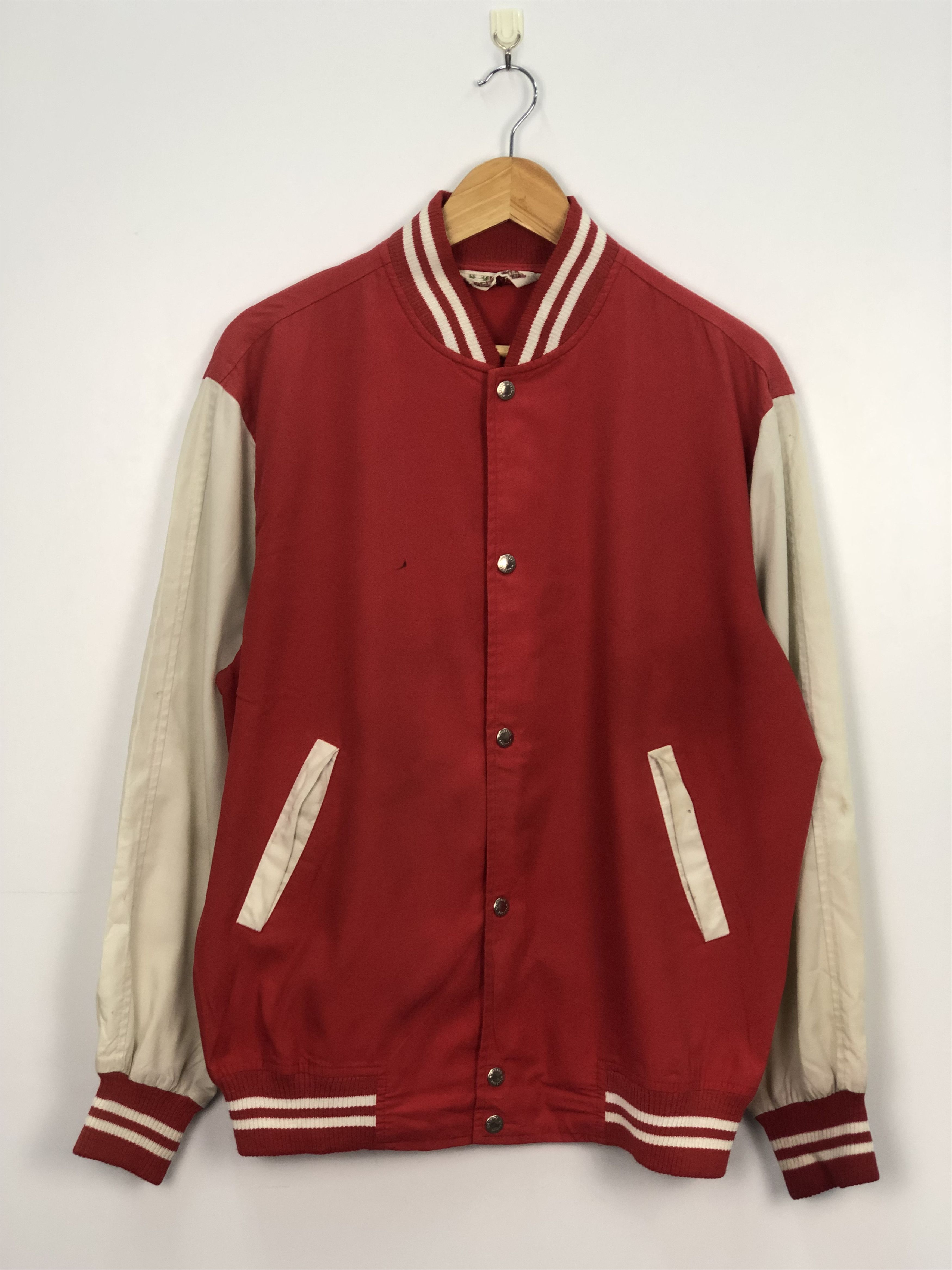 Vintage 90s Mcgregor Wool Varsity Jacket Red J0156