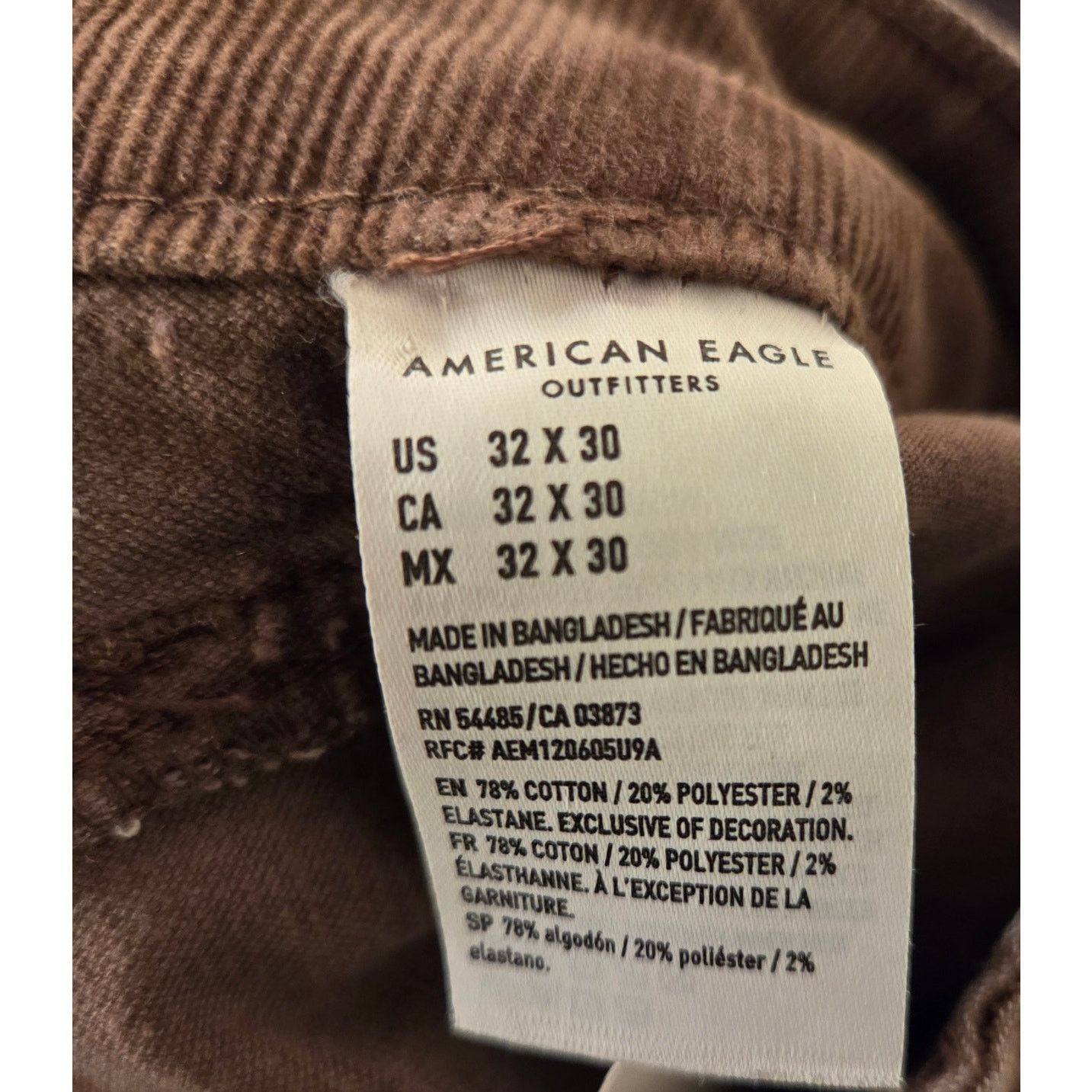 American Eagle Outfitters American Eagle 90's Straight Stretch Corduroy Pants Size 32" / US 10 / IT 46 - 7 Thumbnail