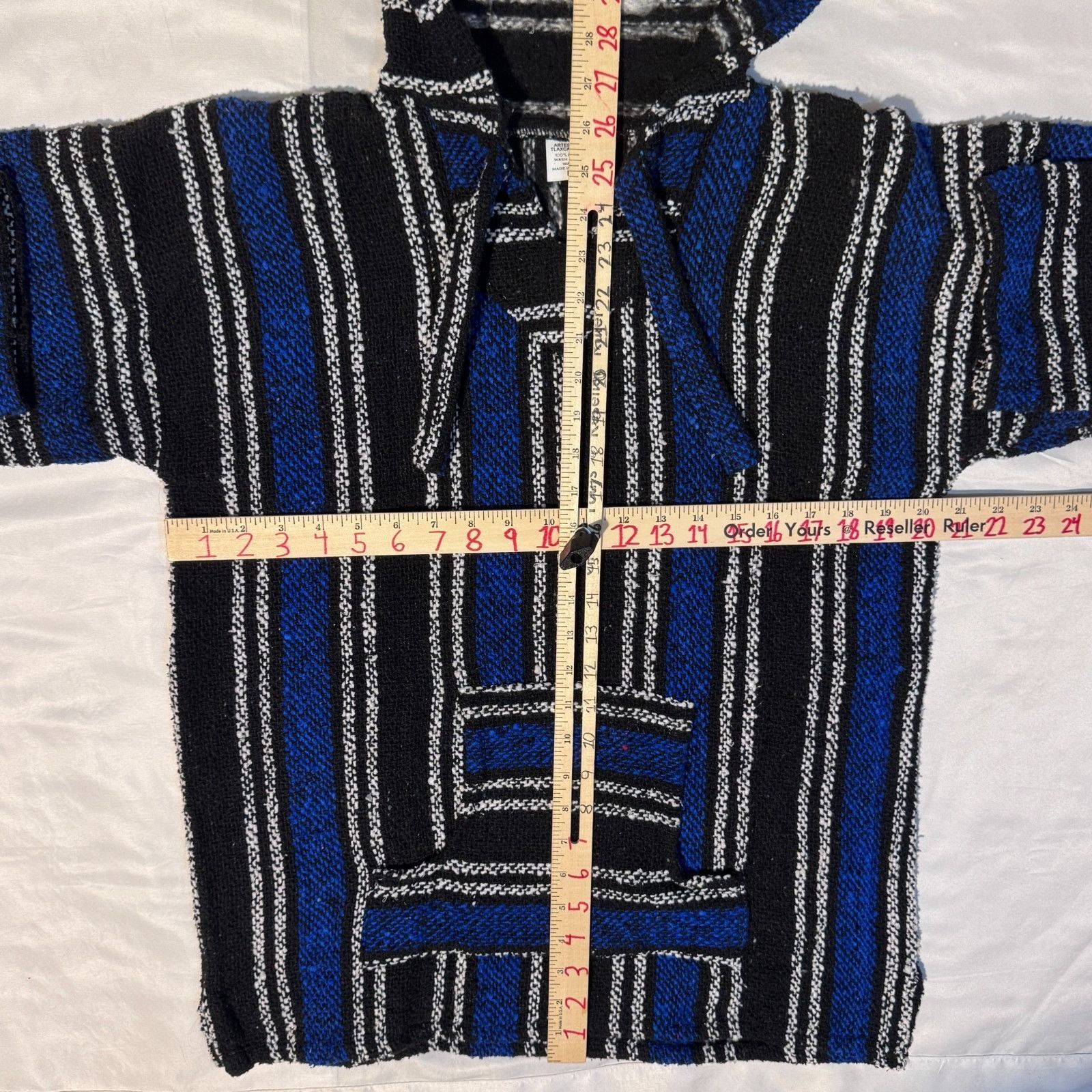 Other Baja Mexican Poncho Hoodie Pullover Blue Drug Rug Medium Sur Size US M / EU 48-50 / 2 - 4 Thumbnail