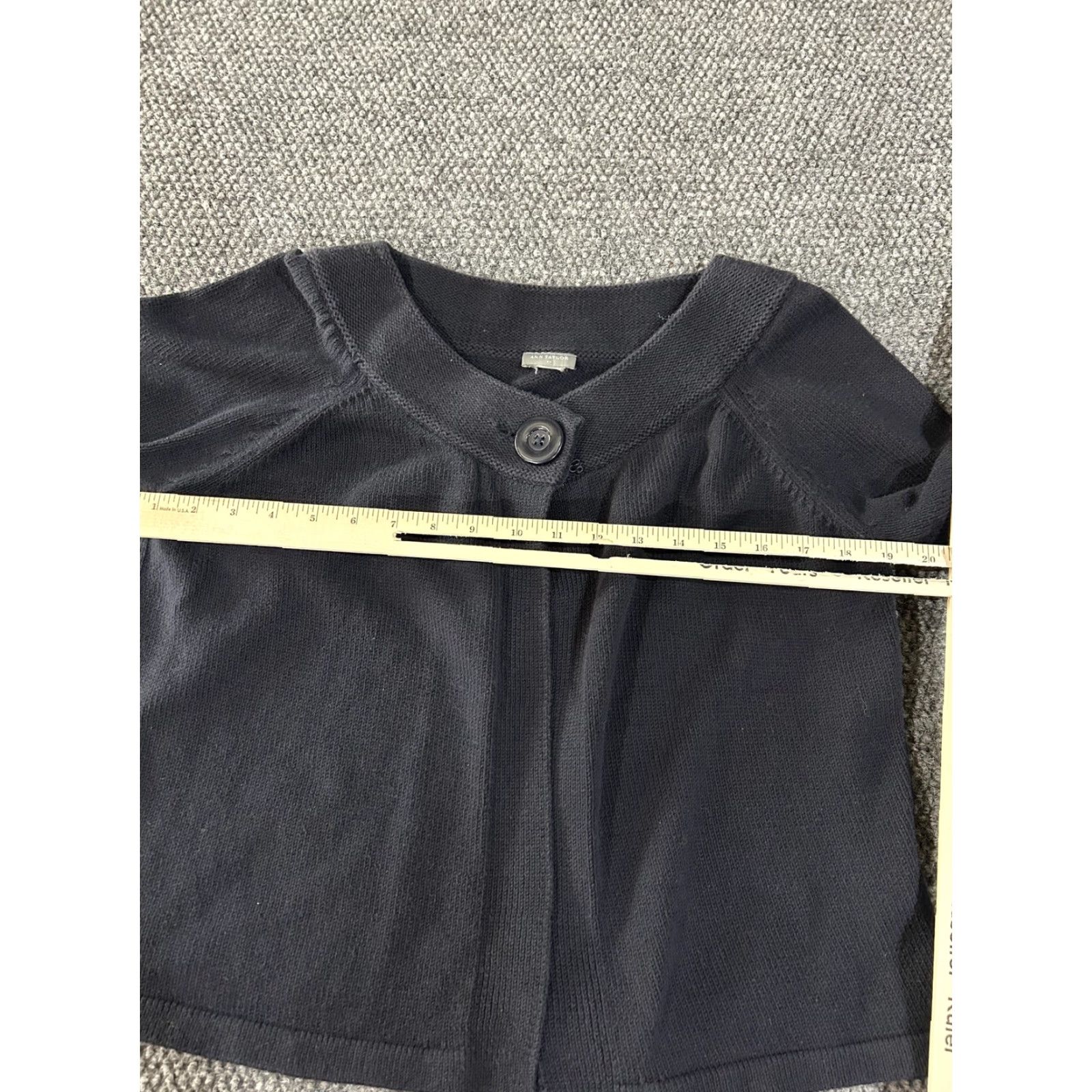 Ann Taylor Ann Taylor Cardigan Womens Small Black 3/4 Sleeve Single Button Knit Size M / US 6-8 / IT 42-44 - 7 Thumbnail