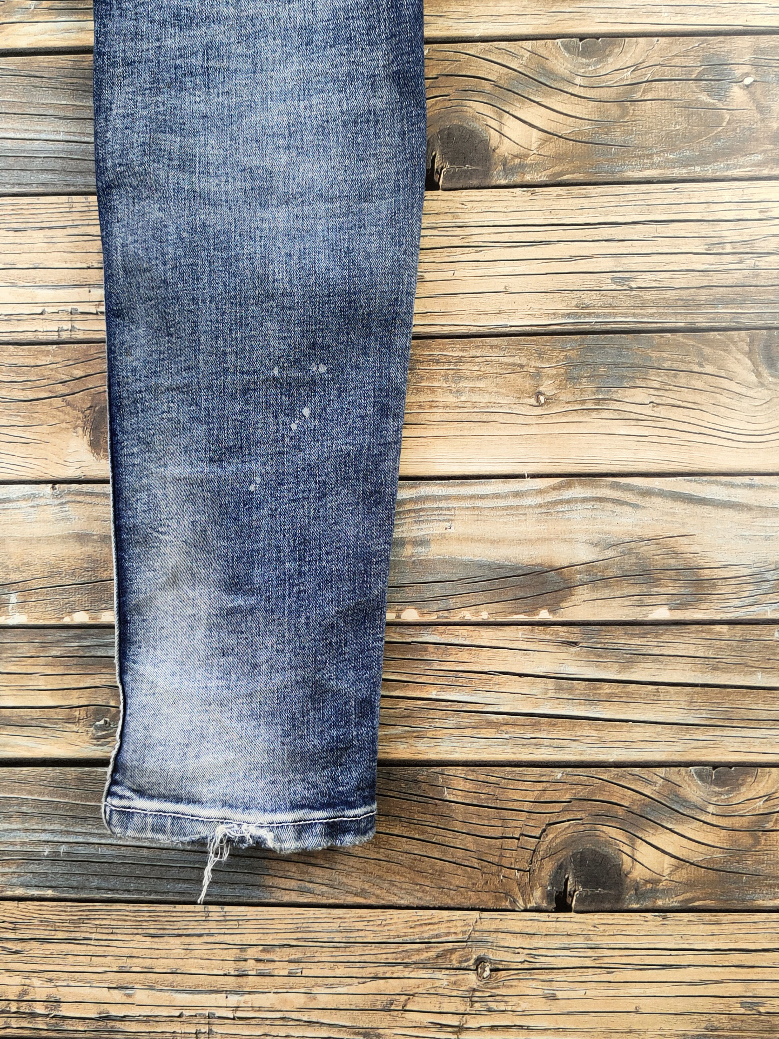 Japanese Brand U-men Dark Blue Distressed Ripped Jeans #S2910 Size US 29 - 12 Thumbnail