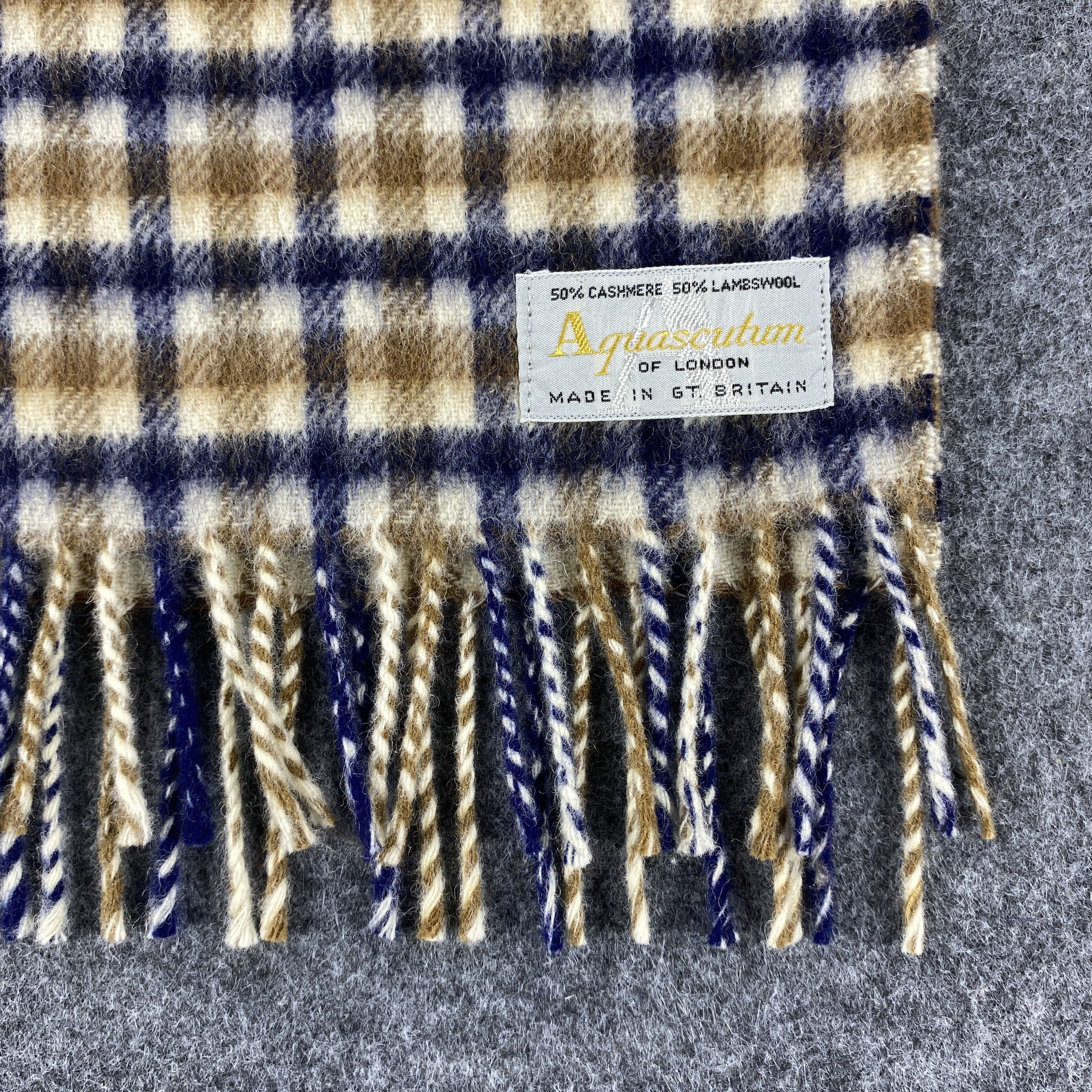 Aquascutum × Vintage Aquascutum Scarf # Muffler # Neckwear # D611 Size ONE SIZE - 2 Thumbnail