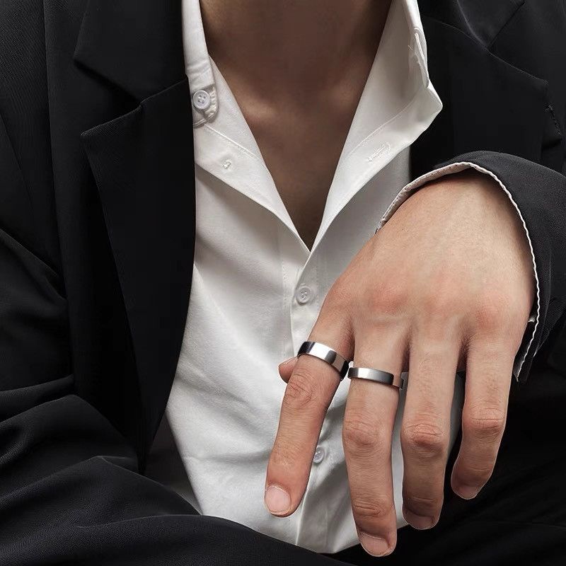 Jewelry Punk Jewelry Rings Open Size Chrome Ring (Size 7-13) Size ONE SIZE - 2 Thumbnail