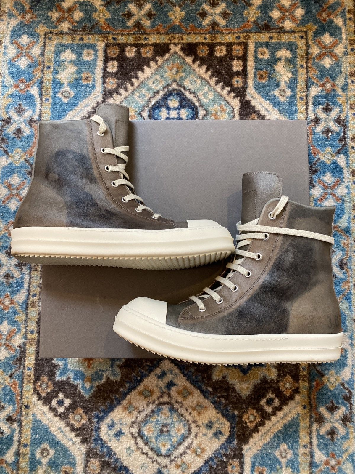 Rick Owens Rick Owens Strobe Geobasket High 'Dust Milk' | Grailed