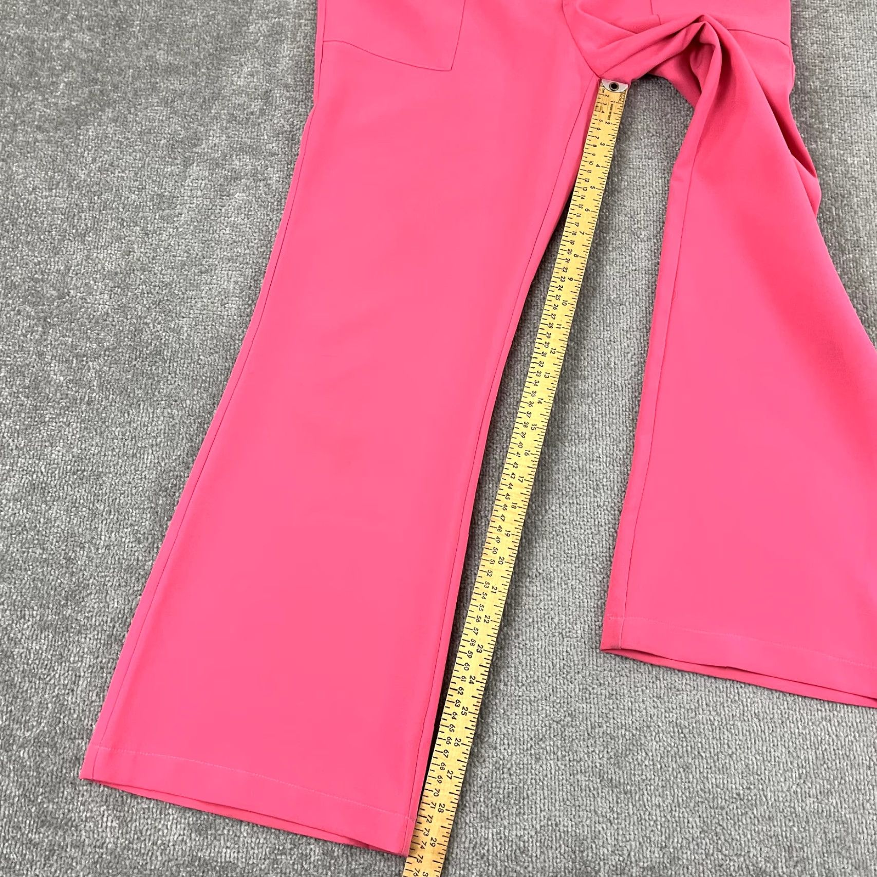 Vintage ADELYN RAE Pants Womens Medium Hot Pink Belted Wide Flare Trousers Preppy Casual Workwear Size 32" / US 10 / IT 46 - 6 Thumbnail