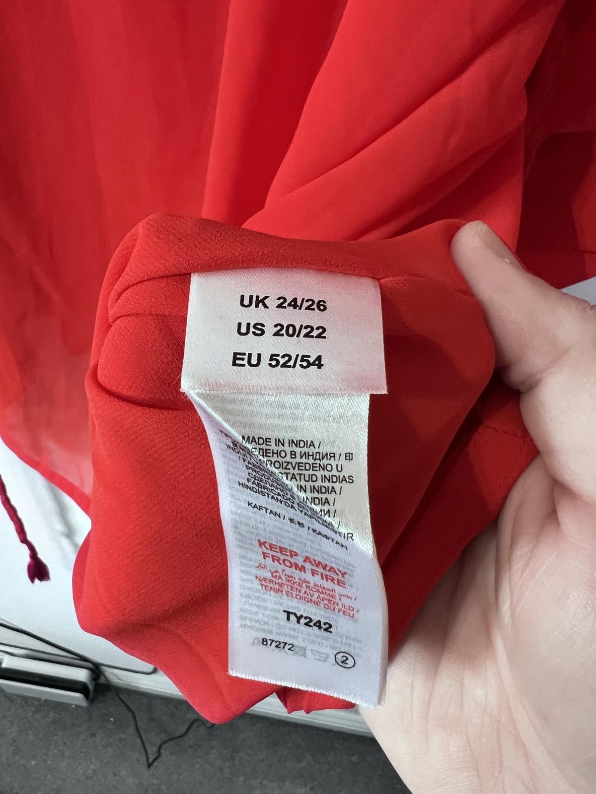 Other JD Williams Red Sheer Kaftan – UK 24/26 Size 3XL / US 20-22 - 5 Thumbnail