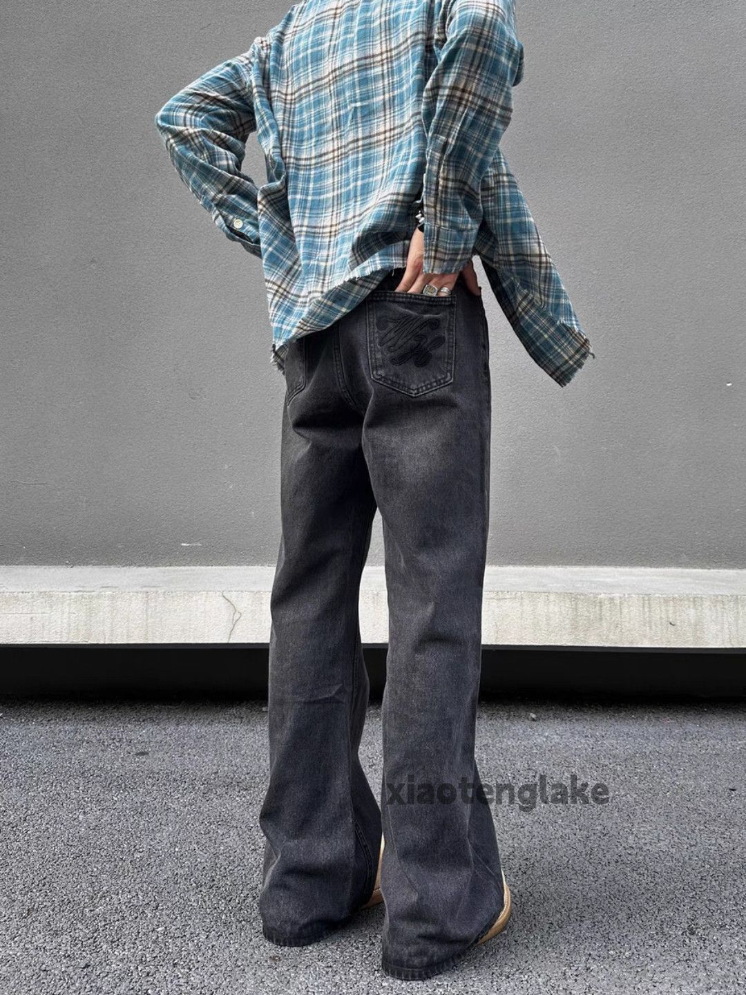 Jean × Vintage washed faded cleanfit yuppie bootcut flared punk jeans Size US 30 / EU 46 - 4 Thumbnail
