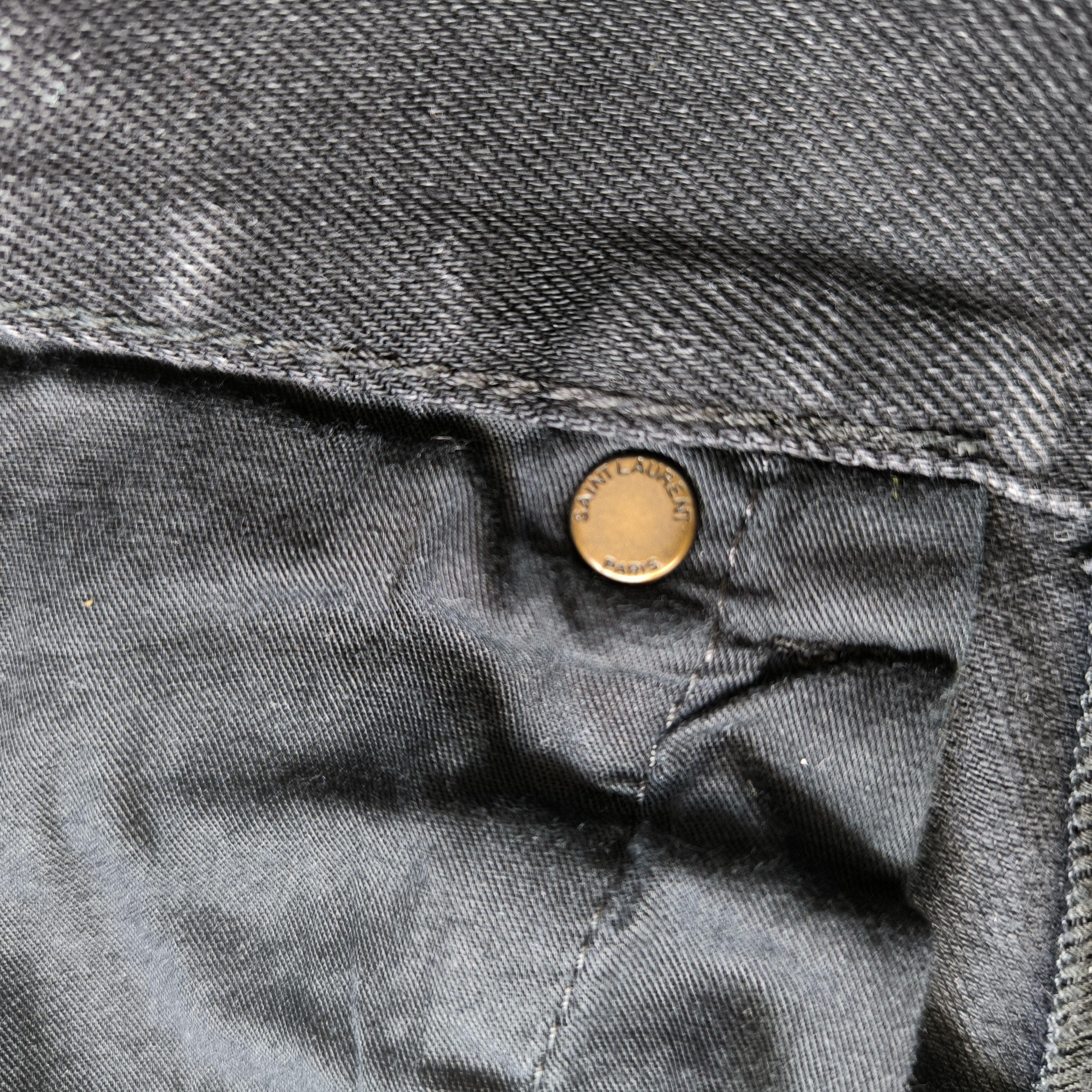 Saint Laurent Paris Saint Laurent D02 Black Slim Jeans Raw Hem Size 33 Fits 36 Size US 33 - 8 Thumbnail