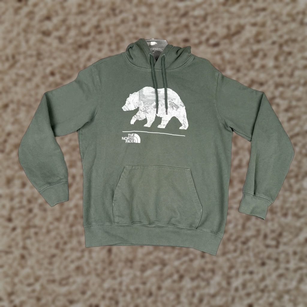 The North Face The North Face Hoodie Mens Medium Green Bear Graphic Pullover Sweatshirt Jersey Size US M / EU 48-50 / 2 - 1 Thumbnail