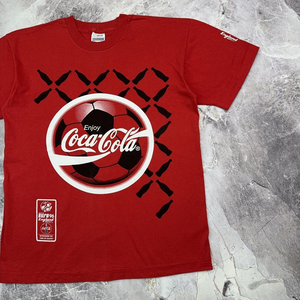 Coca Cola × Vintage Vintage Coca Cola T shirt Uefa Euro 96 Promo 1994 XL Soccer Size US XL / EU 56 / 4 - 8 Thumbnail