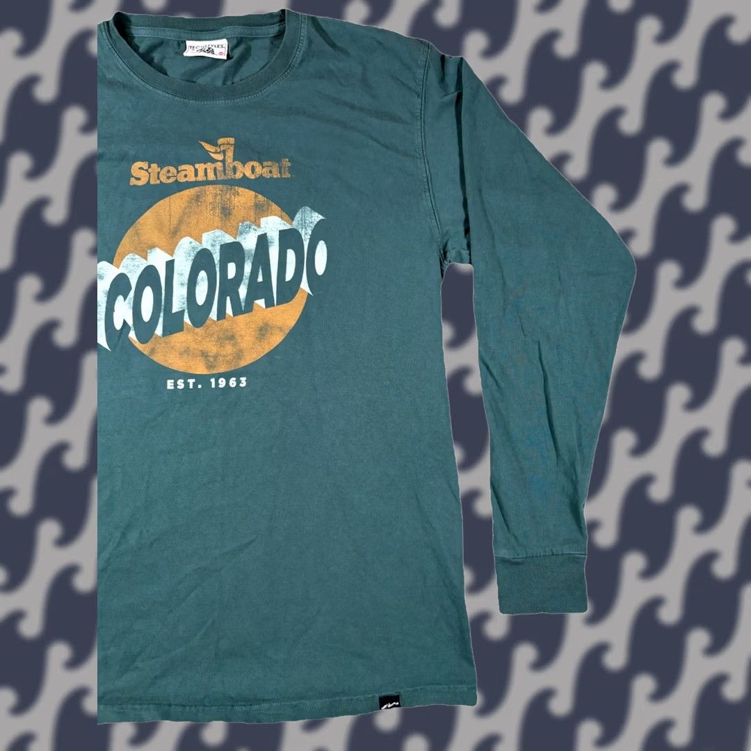Etro Techstyles Shirt Long Sleeve Unisex Adults Crew Neck Green Cotton Blend Retro Y2K Steamboat Springs Colorado Medium Size US M / EU 48-50 / 2 - 1 Thumbnail