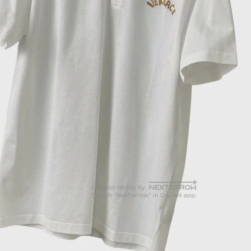 Versace White Logo Short Sleeve Polo Shirt .