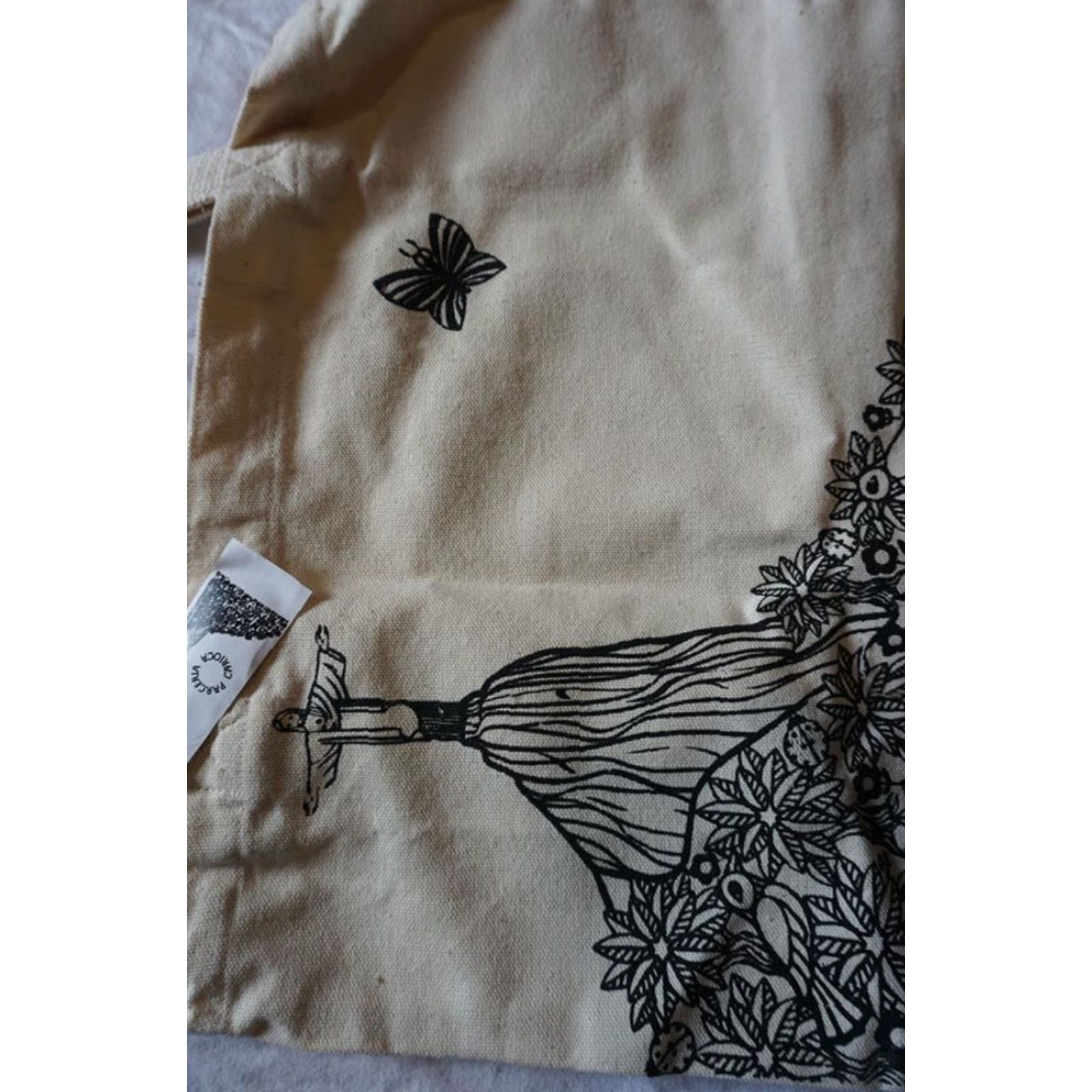 Vintage Parceria Carioca Brazil Jesus Canvas Tote Bag Unisex Adults Tote XS Cream Vintage? Size ONE SIZE - 4 Thumbnail