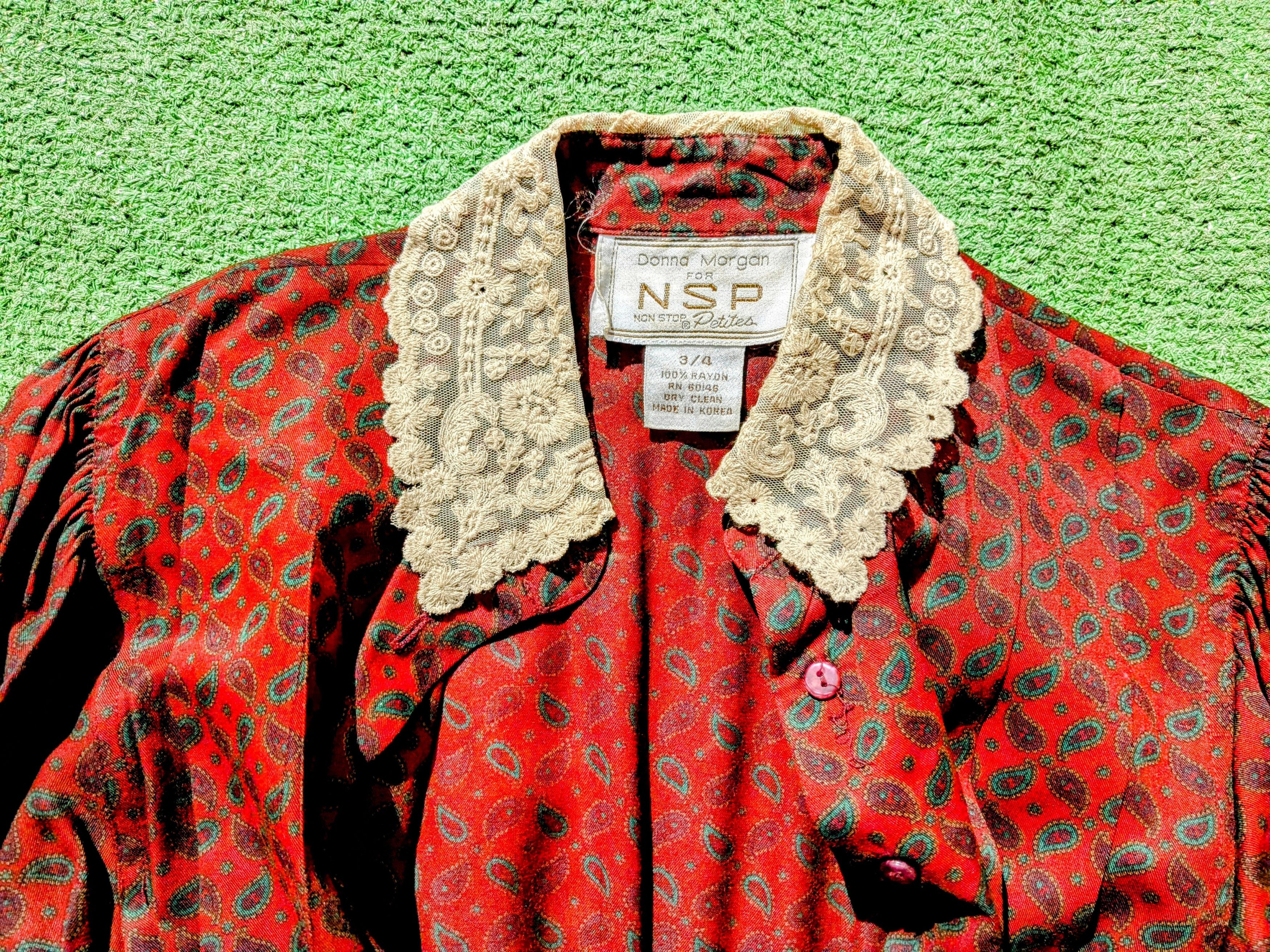 Donna Morgan VTG 1980s Donna Morgan Non-Stop-Petites Maxi Paisley Dress Size S / US 4 / IT 40 - 5 Thumbnail