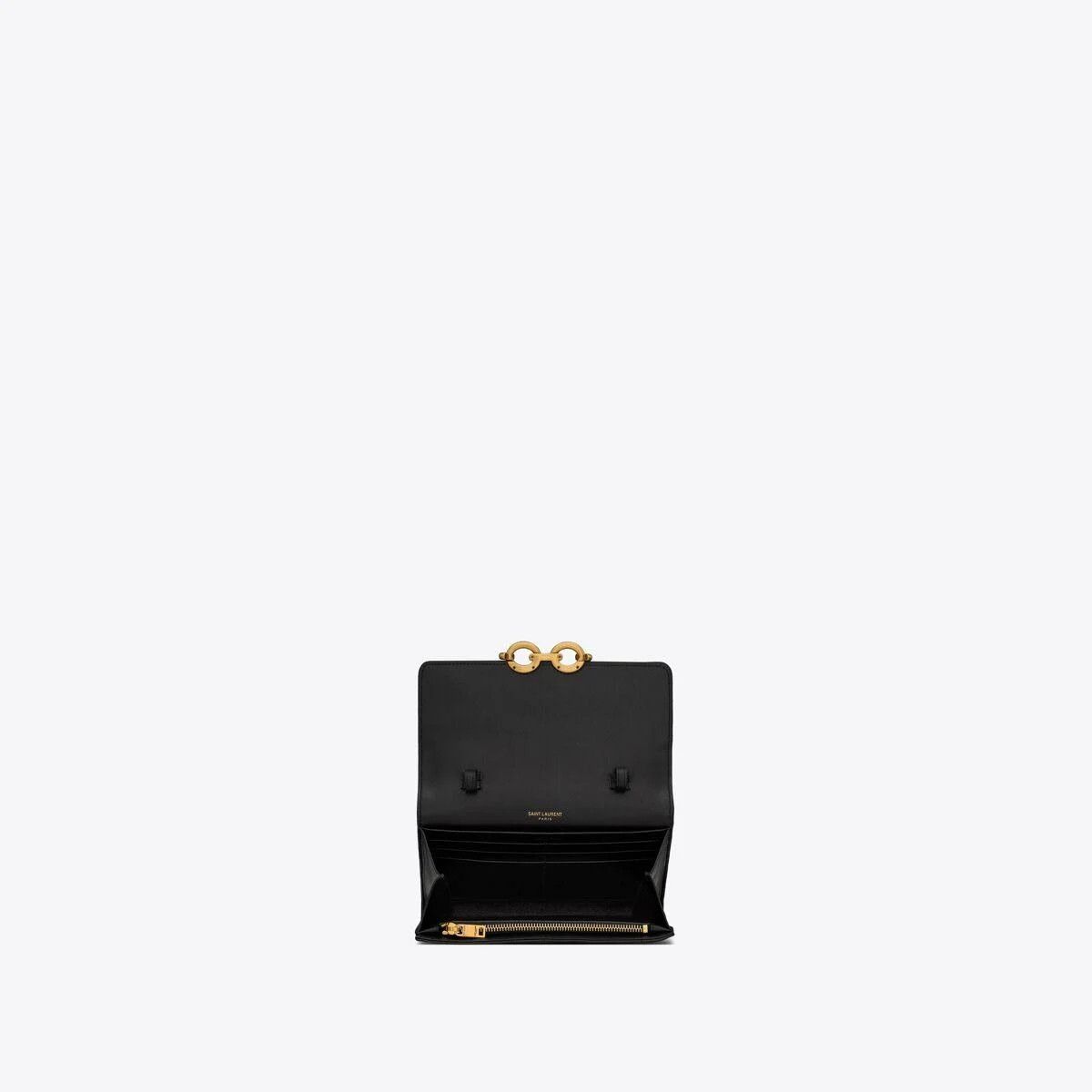 Saint Laurent Paris o1s1wg110924 Size: OS / Le Maillon Chain Wallet in Black Size ONE SIZE - 3 Thumbnail