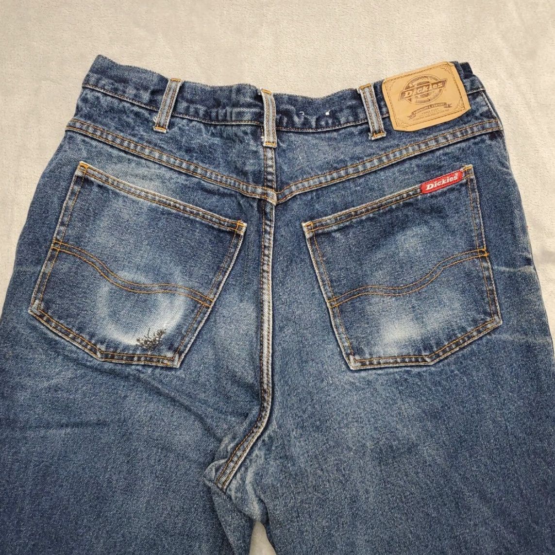 Dickies VINTAGE Dickies Jeans Mens 34x30 Blue Faded Whiskered Denim Flannel Lined Work Jeans Size US 34 / EU 50 - 7 Thumbnail