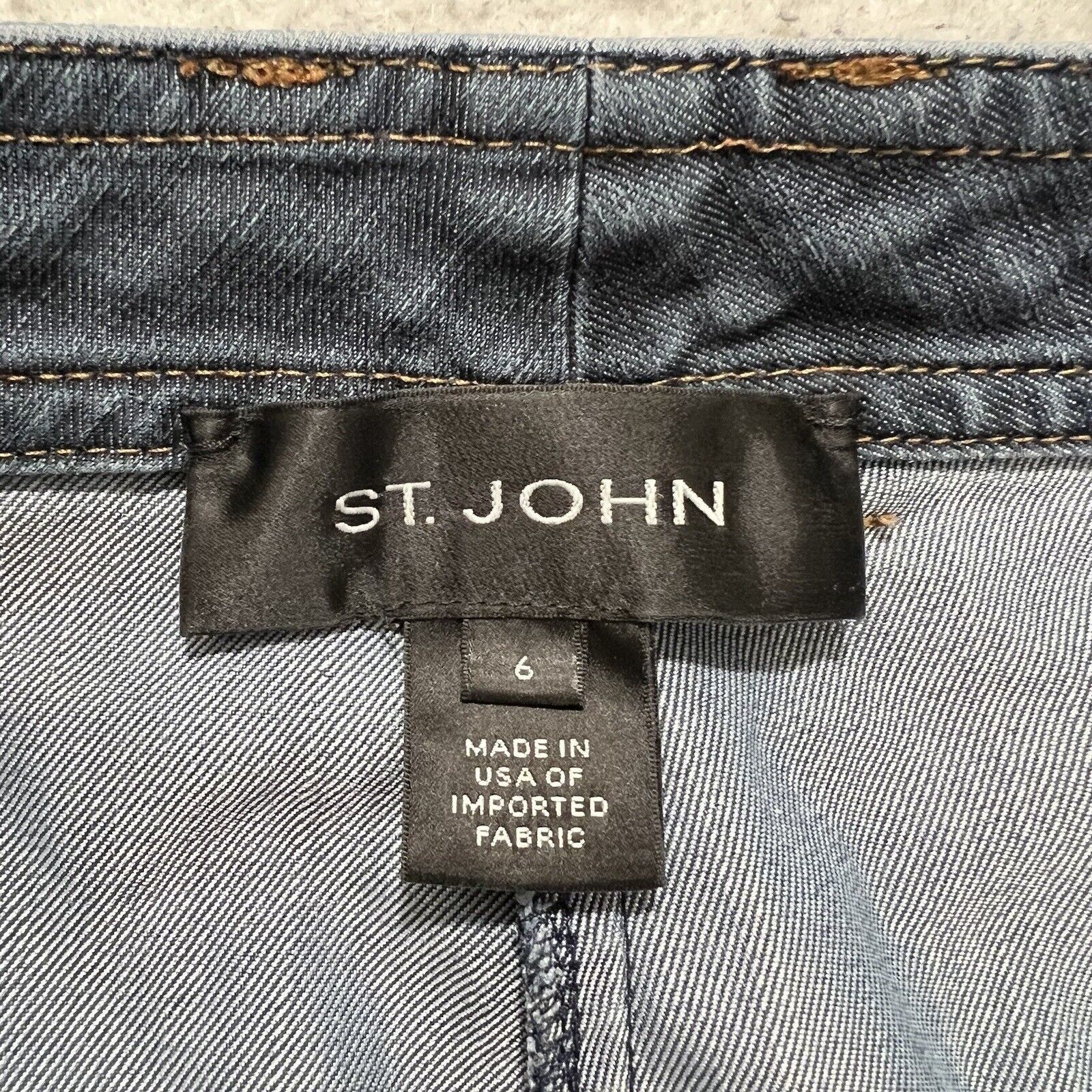 Other St. John 6 Denim Straight Leg Mid Rise Navy Blue Jeans Size 28" / US 6 / IT 42 - 4 Thumbnail