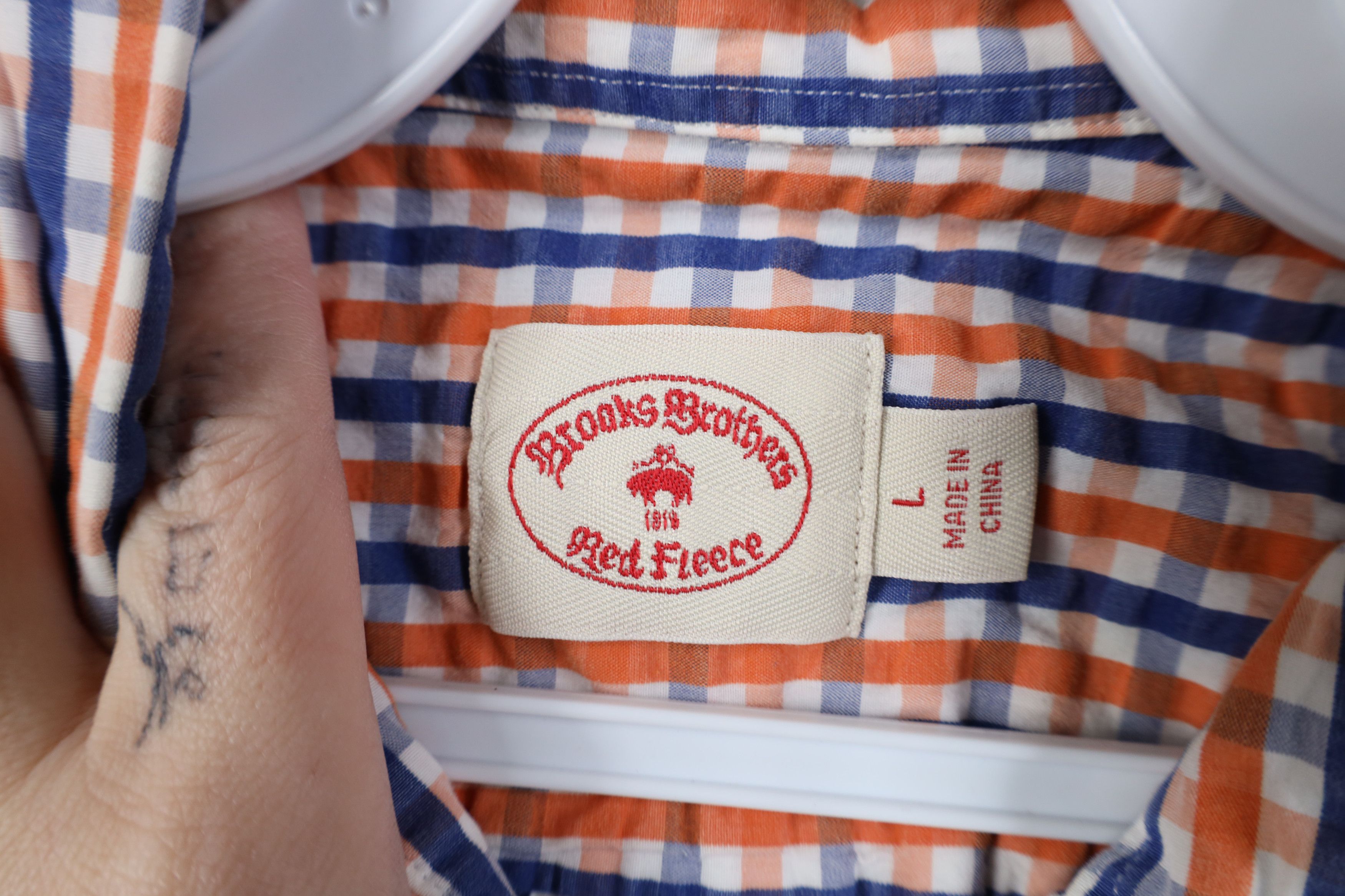 Brooks Brothers Brooks Brothers Seer Sucker Collared Button Down Shirt Plaid Size US L / EU 52-54 / 3 - 7 Thumbnail