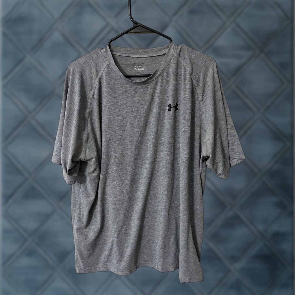 Under Armour Under Armour Men's T-Shirt XL Gray Short Sleeve Crew Neck Graphic Logo Cotton Regular Size US XL / EU 56 / 4 - 1 Thumbnail