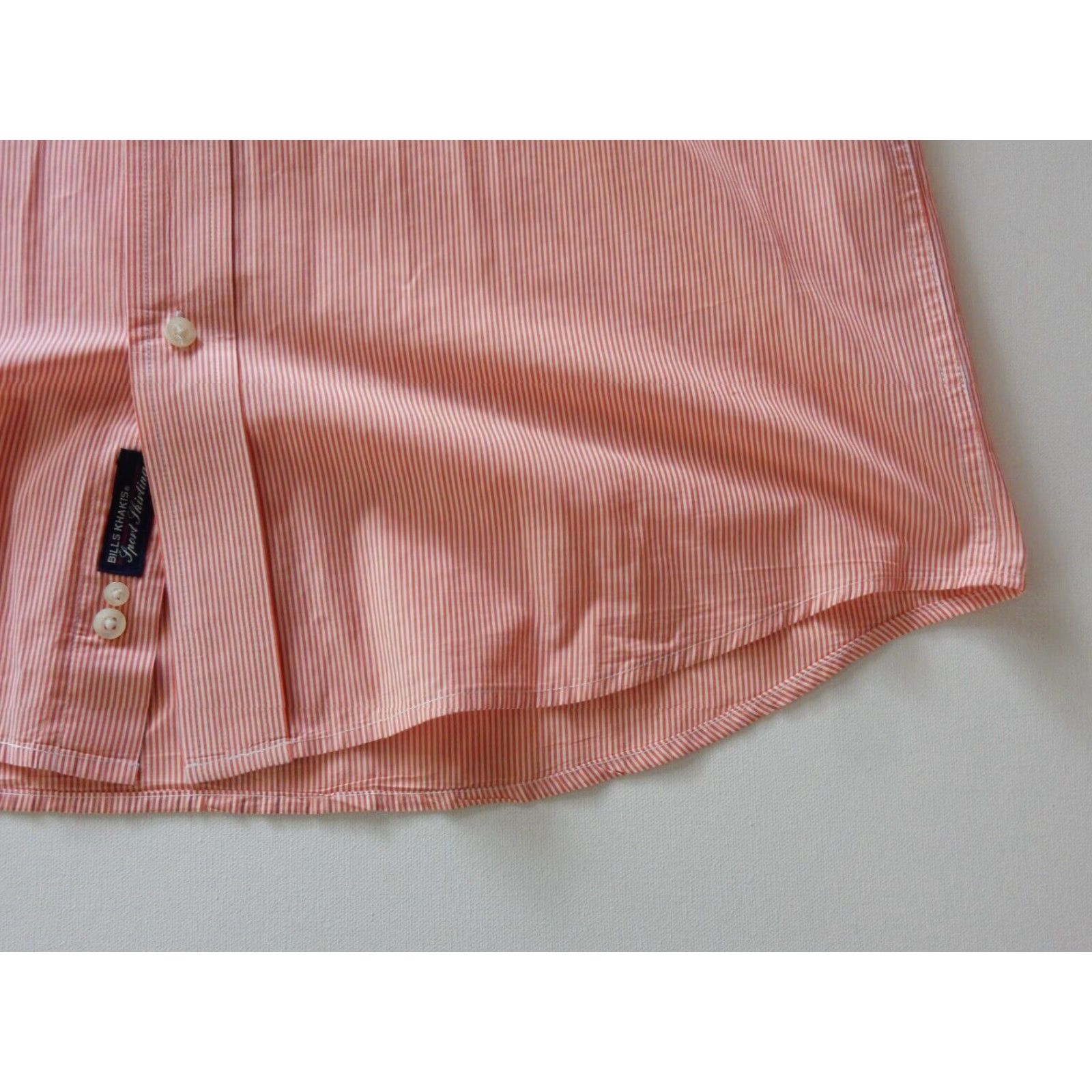 Bills Khakis VINTAGE Bills Khakis Men's Button Up Shirt Long Sleeve Cotton Orange Striped Size Large Size US L / EU 52-54 / 3 - 3 Thumbnail