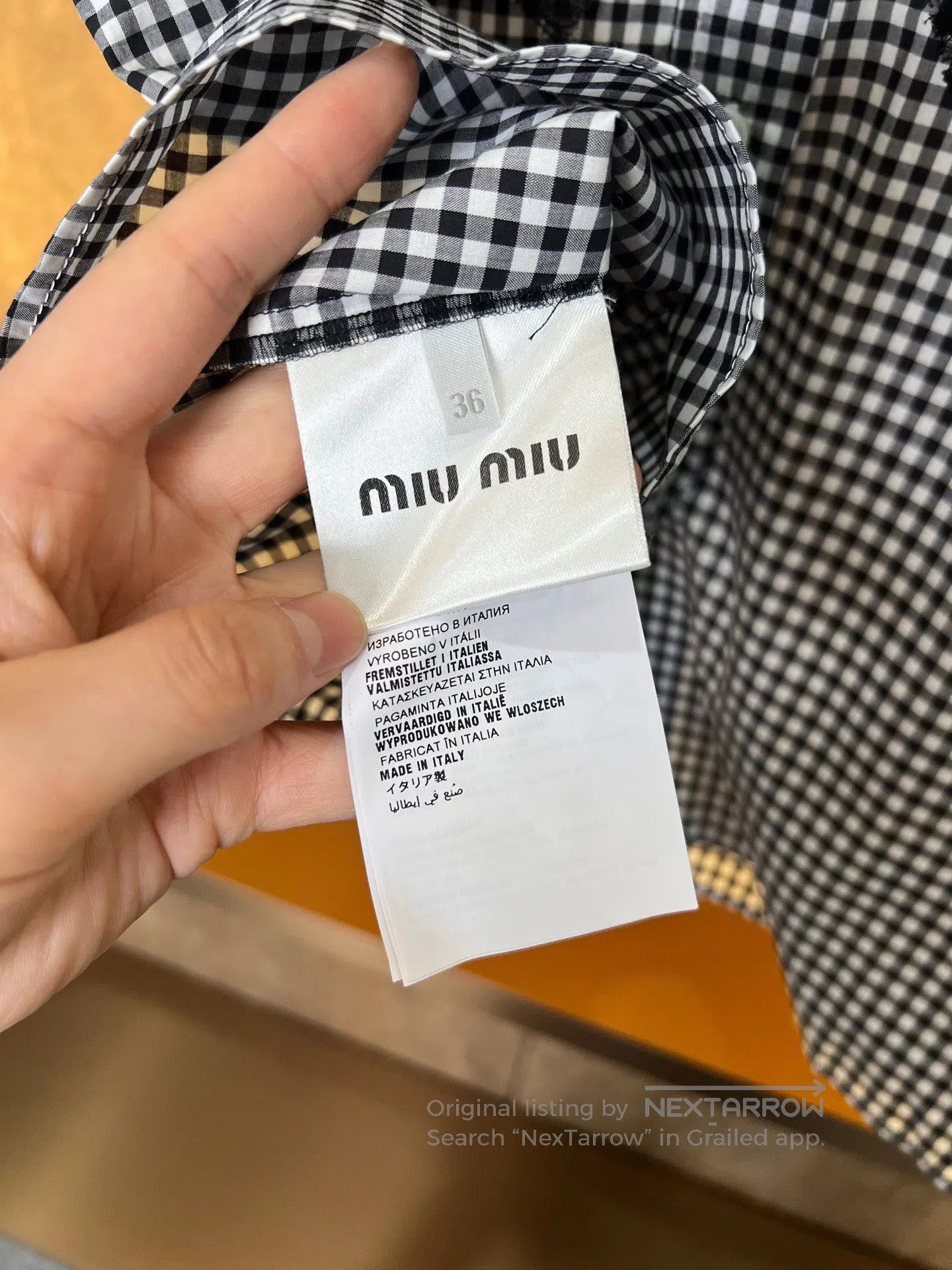 Miu Miu Miu Miu Lace-Trim Plaid Shirt| Size XS / US 0-2 / IT 36-38 - 4 Thumbnail