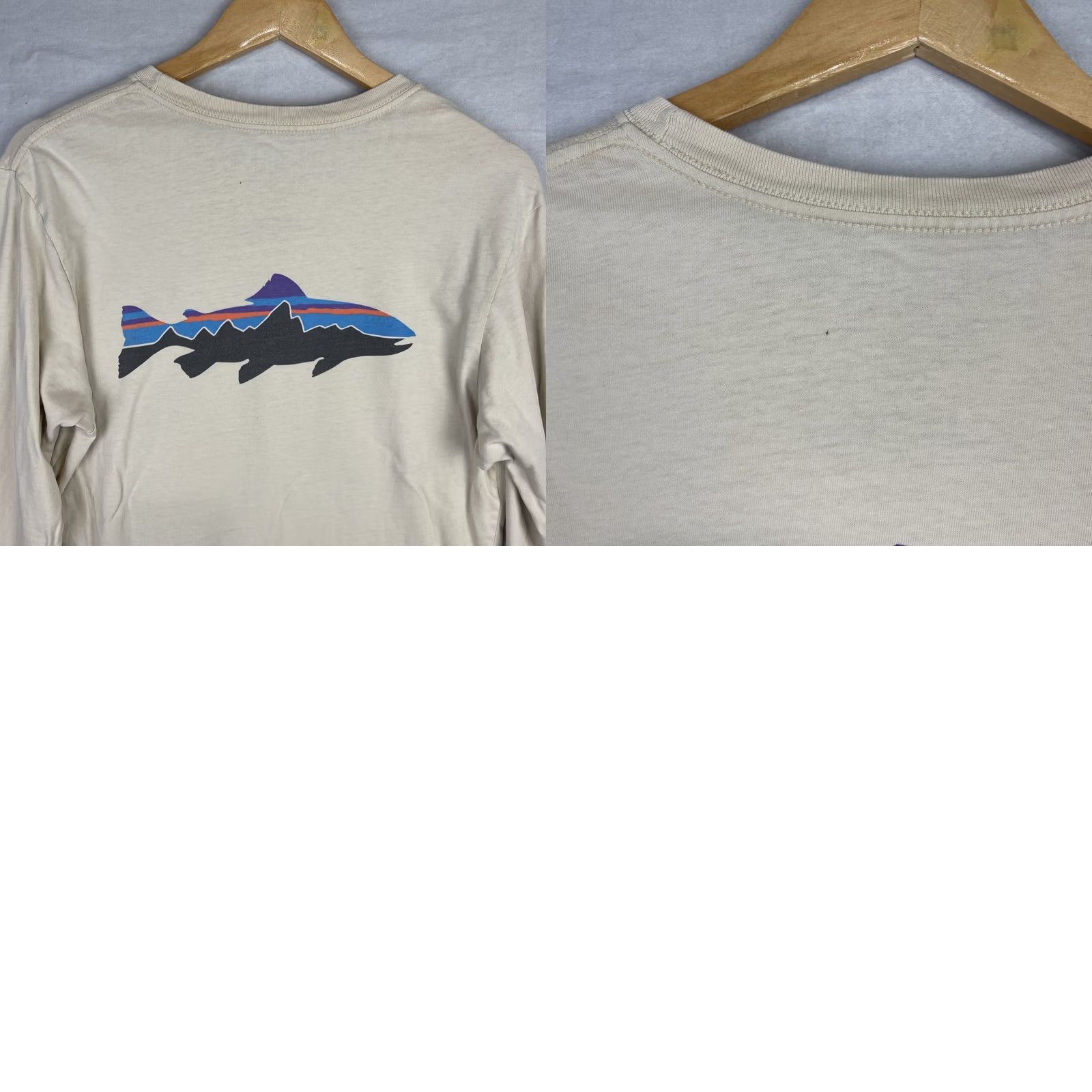 Patagonia Patagonia Shirt Mens Small Beige Long Sleeve Fitz Roy Trout Graphic Made In USA Size US S / EU 44-46 / 1 - 9 Thumbnail