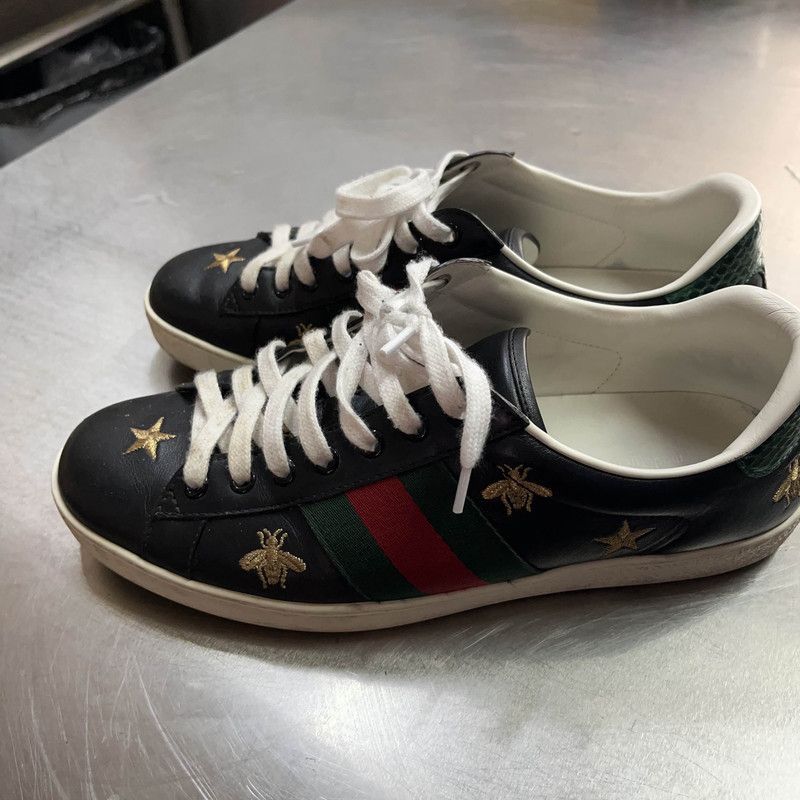 Gucci Ace Canvas Embroidered Bee Sneakers