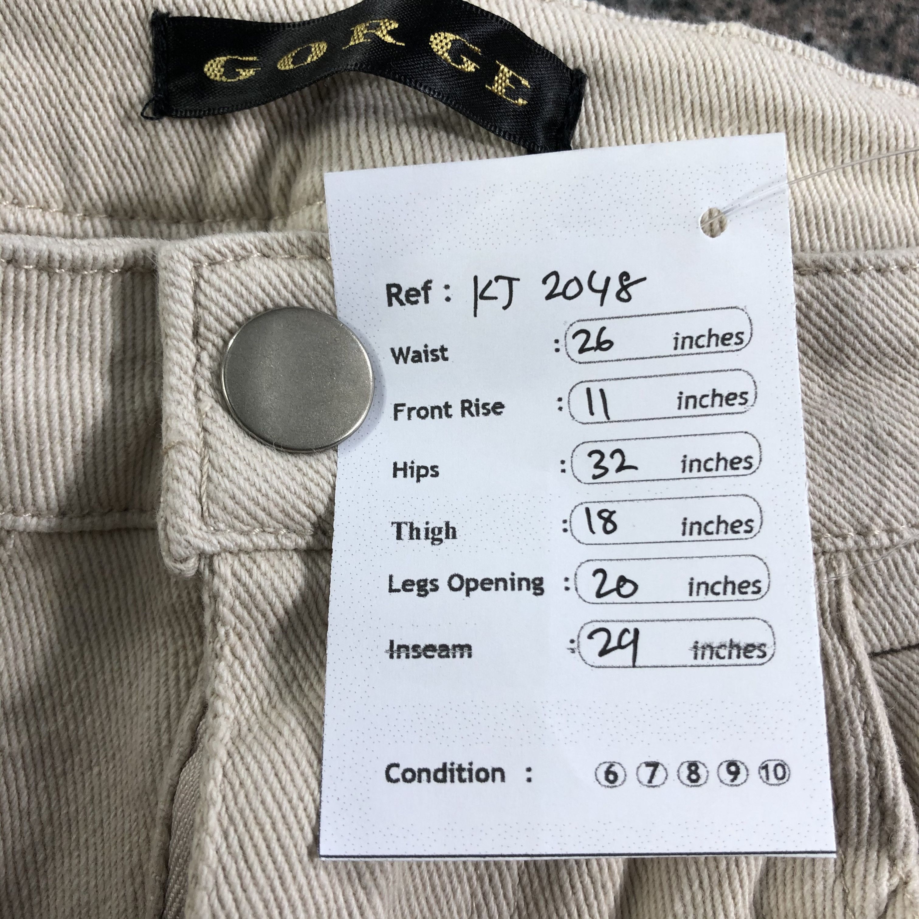 Japanese Brand Gorge Bell Bottom Flare Jeans KJ2048 Size 26" / US 2 / IT 38 - 11 Thumbnail