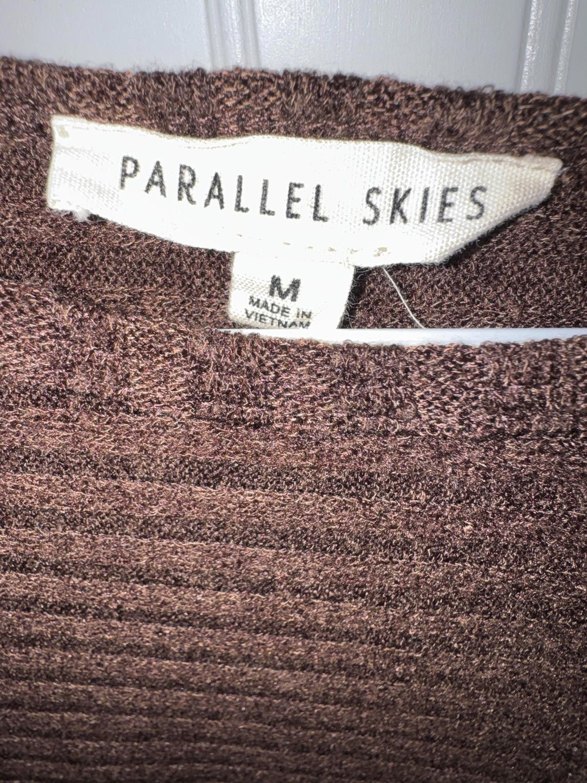 Other Parallel Skies Brown Ribbed Knit Sweater with Gold Studs and Size M / US 6-8 / IT 42-44 - 3 Thumbnail